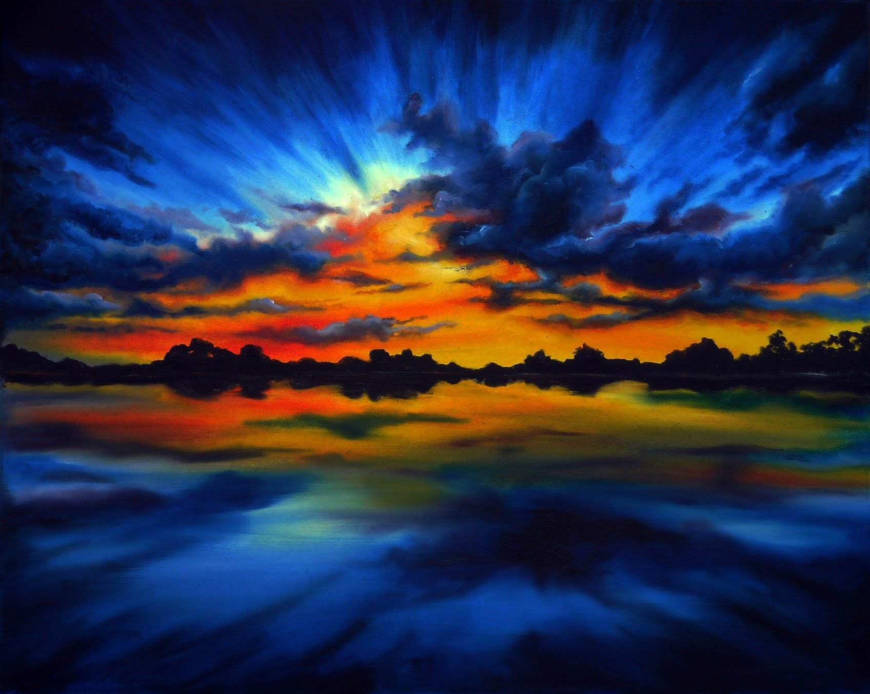 Painting sky in oil by Lana Kanyo 