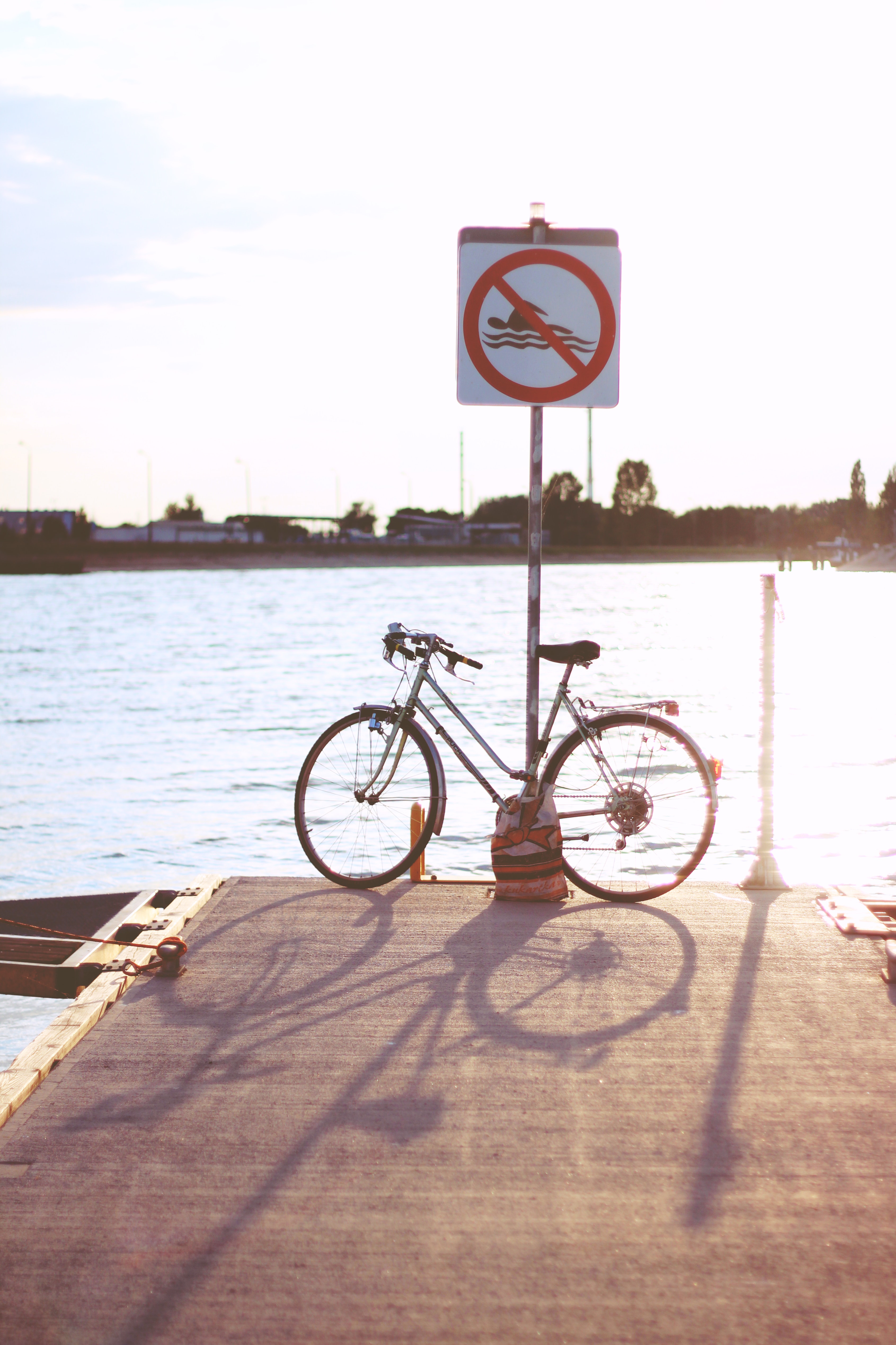 Sunset & bicycle, Beach, Road, Water, Vehicle, HQ Photo