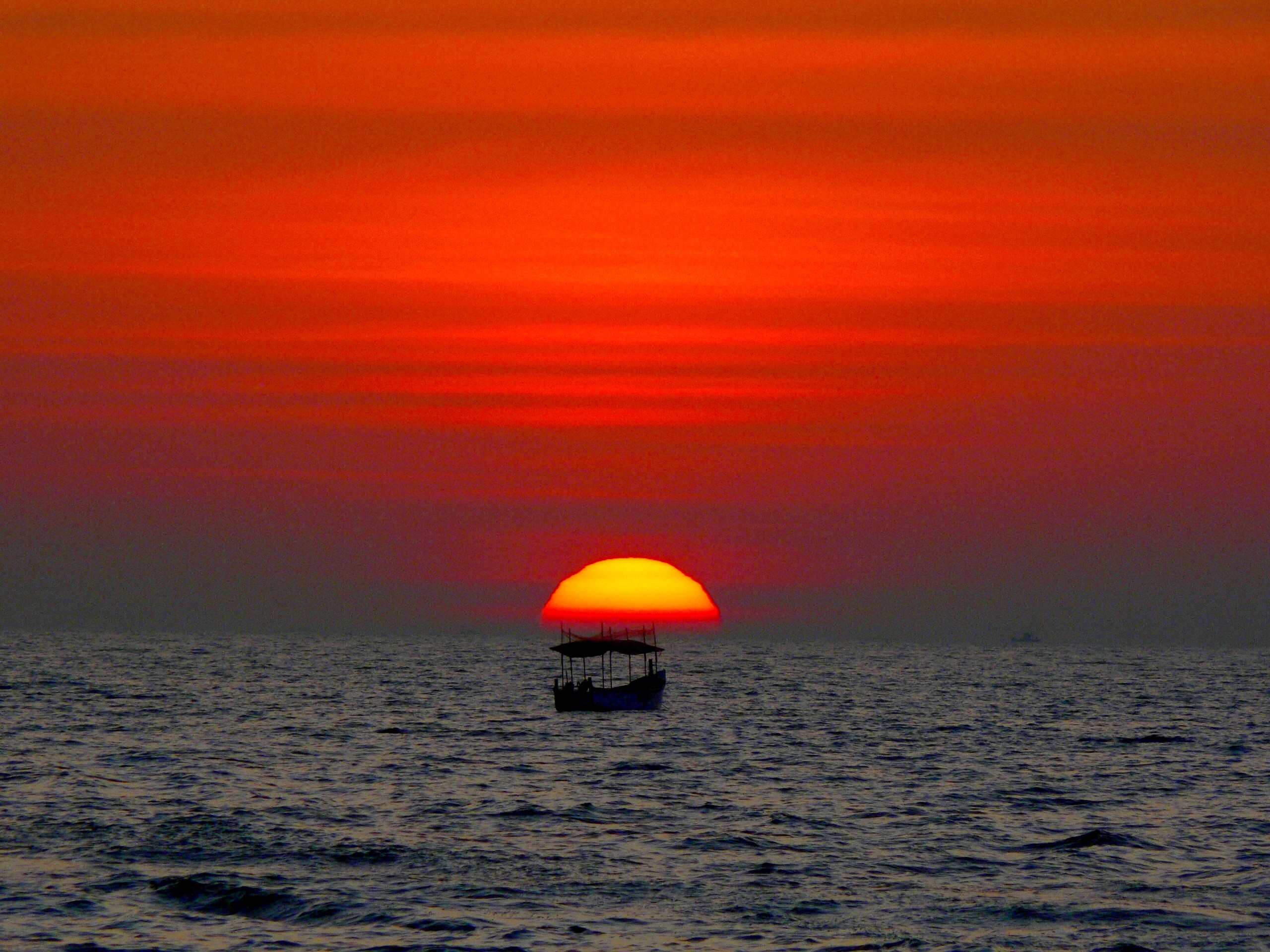 Sunsets: Sun Sunset Boat India Sinking Sea Goa Summer Live Wallpaper ...