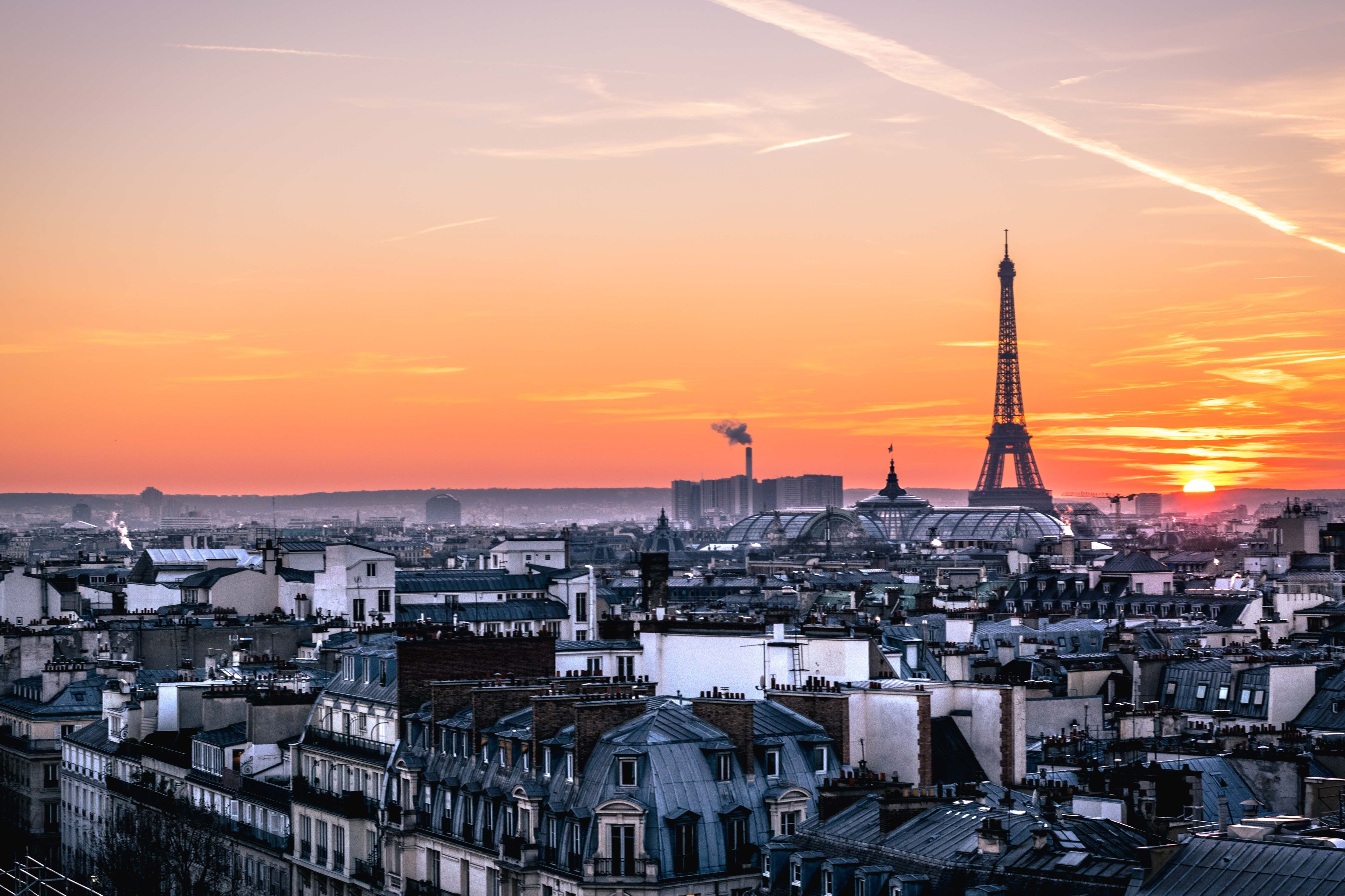 Sunset in paris photo