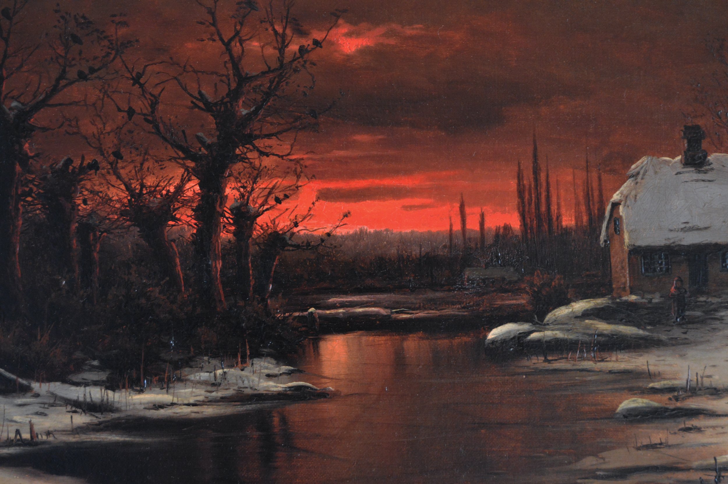 Nils H. Christiansen - Sunset in Winter, Painting For Sale at 1stdibs