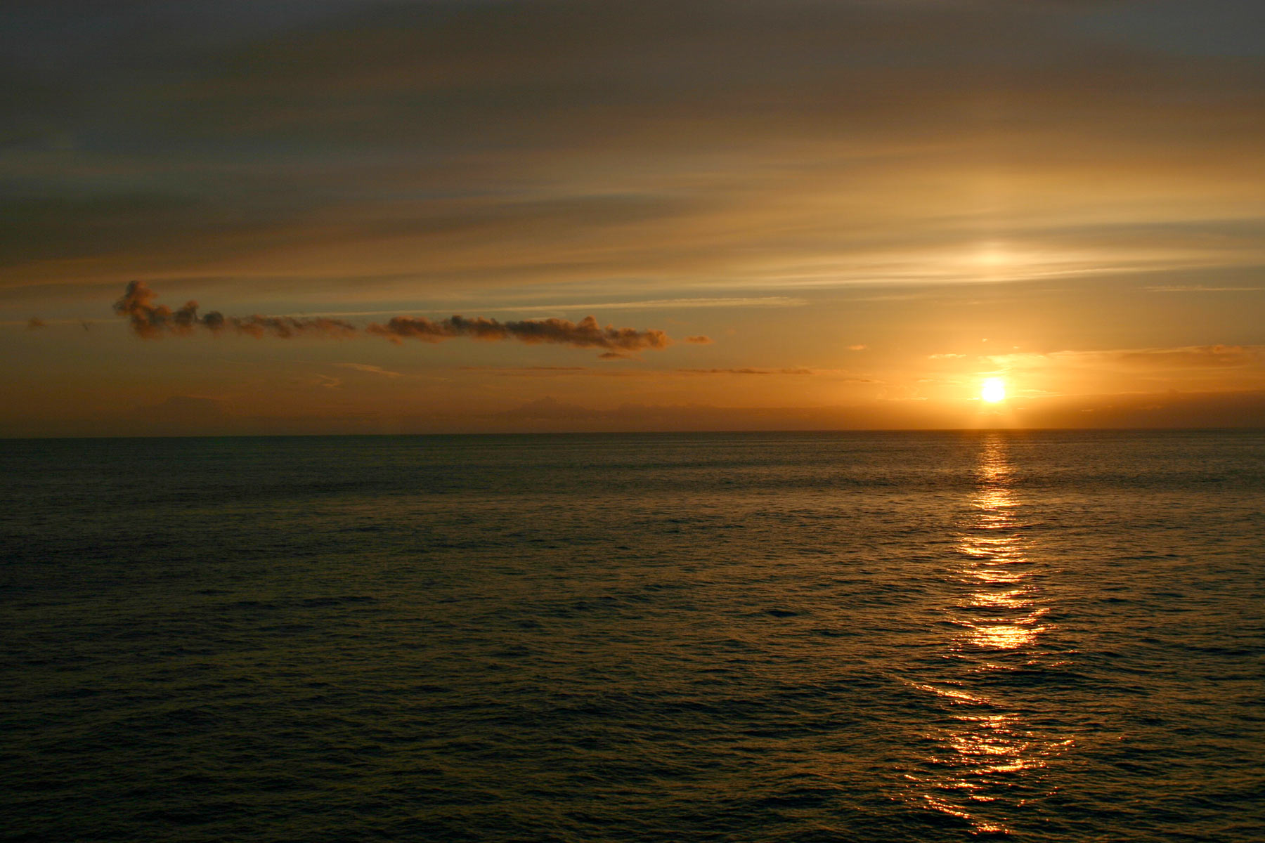Sunset on the ocean photo