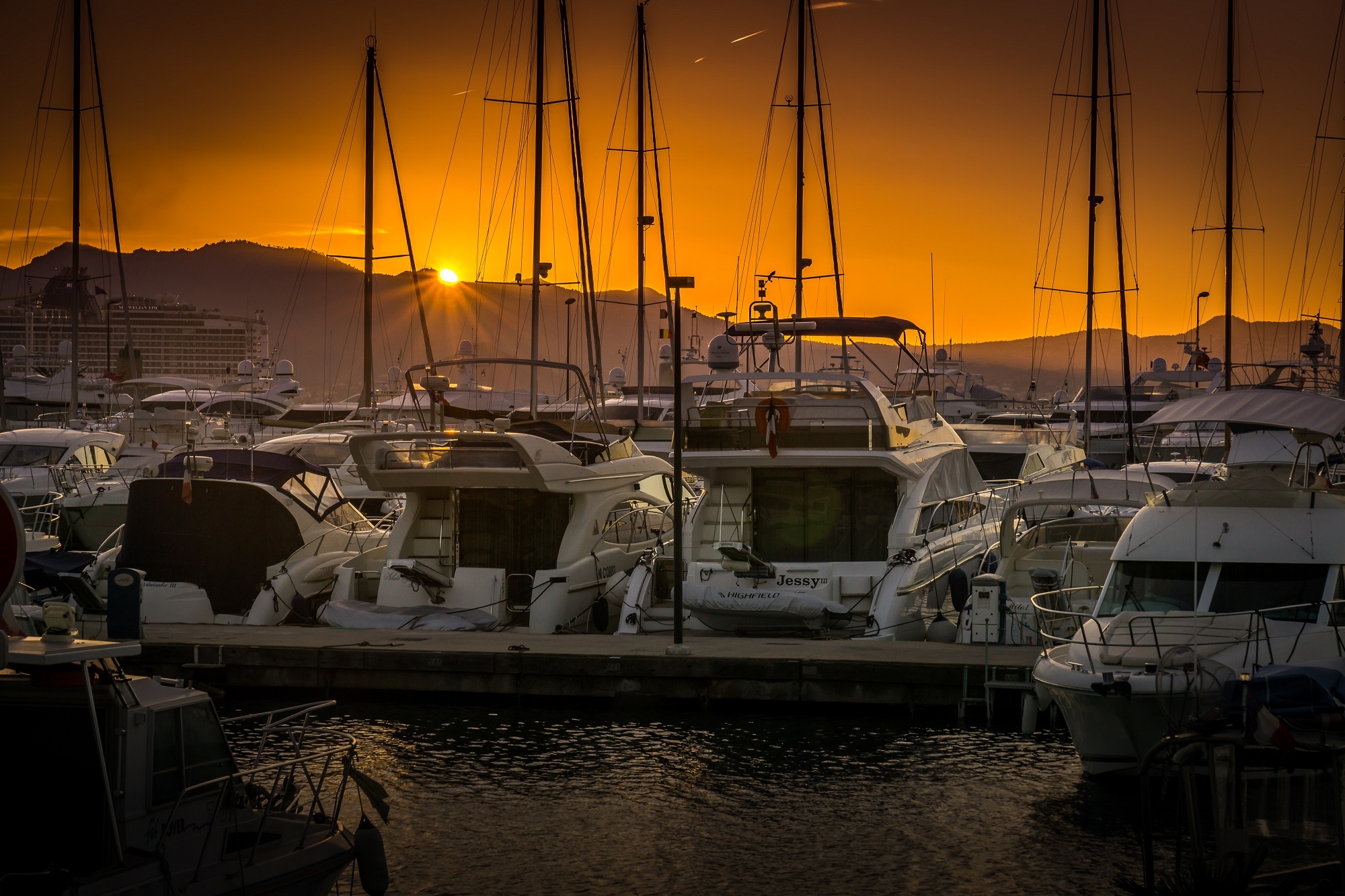 Sunset on the port photo