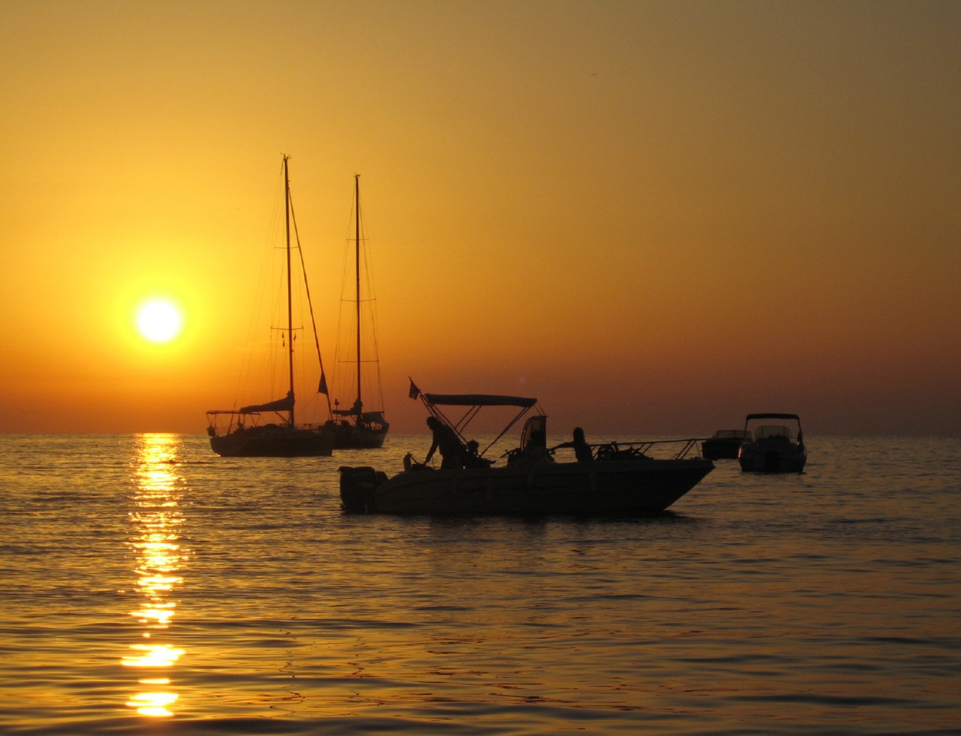 Sunset on the sea photo