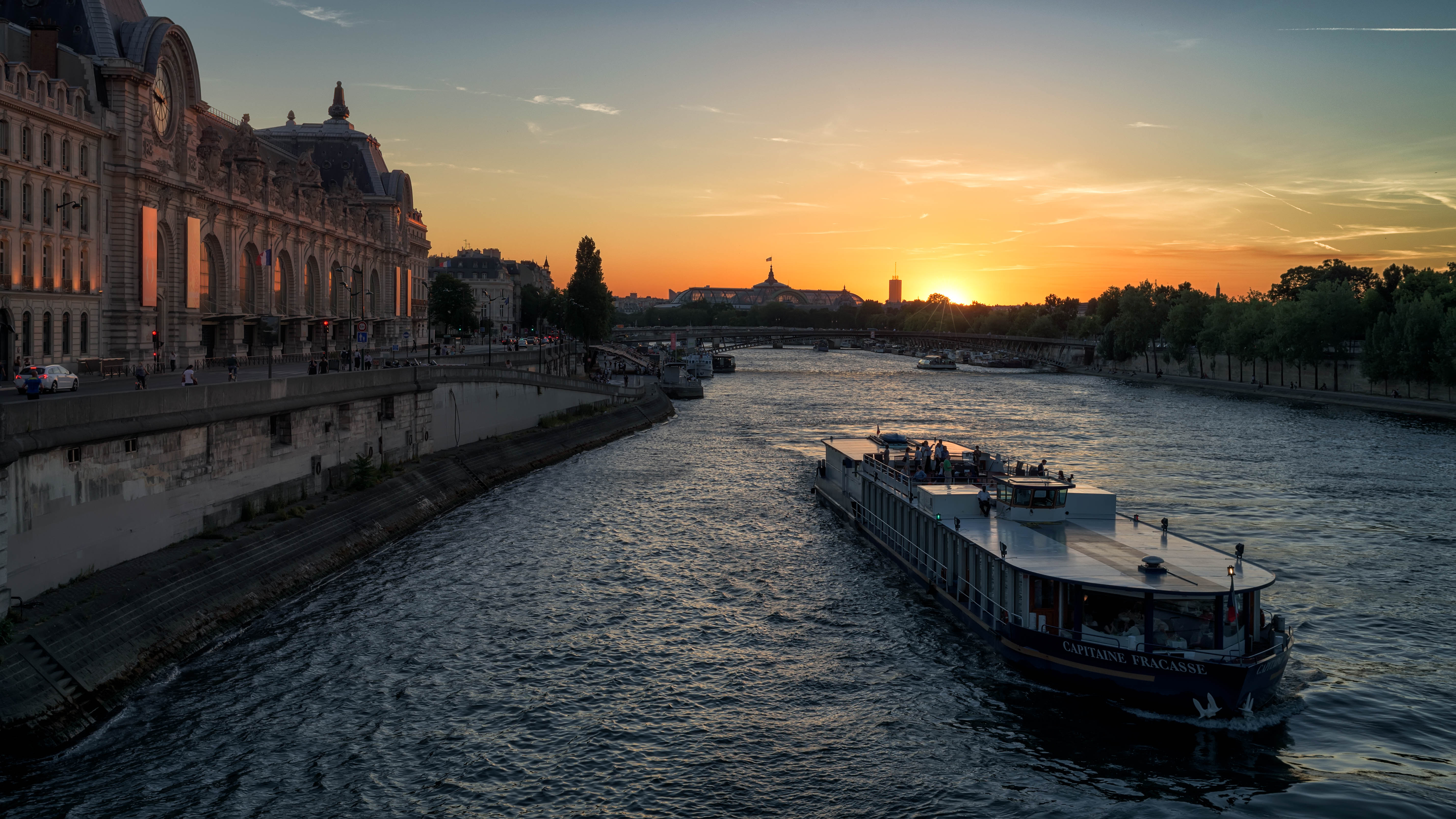 Sunset on the Seine, 2015, Places, Watercourse, Water, HQ Photo