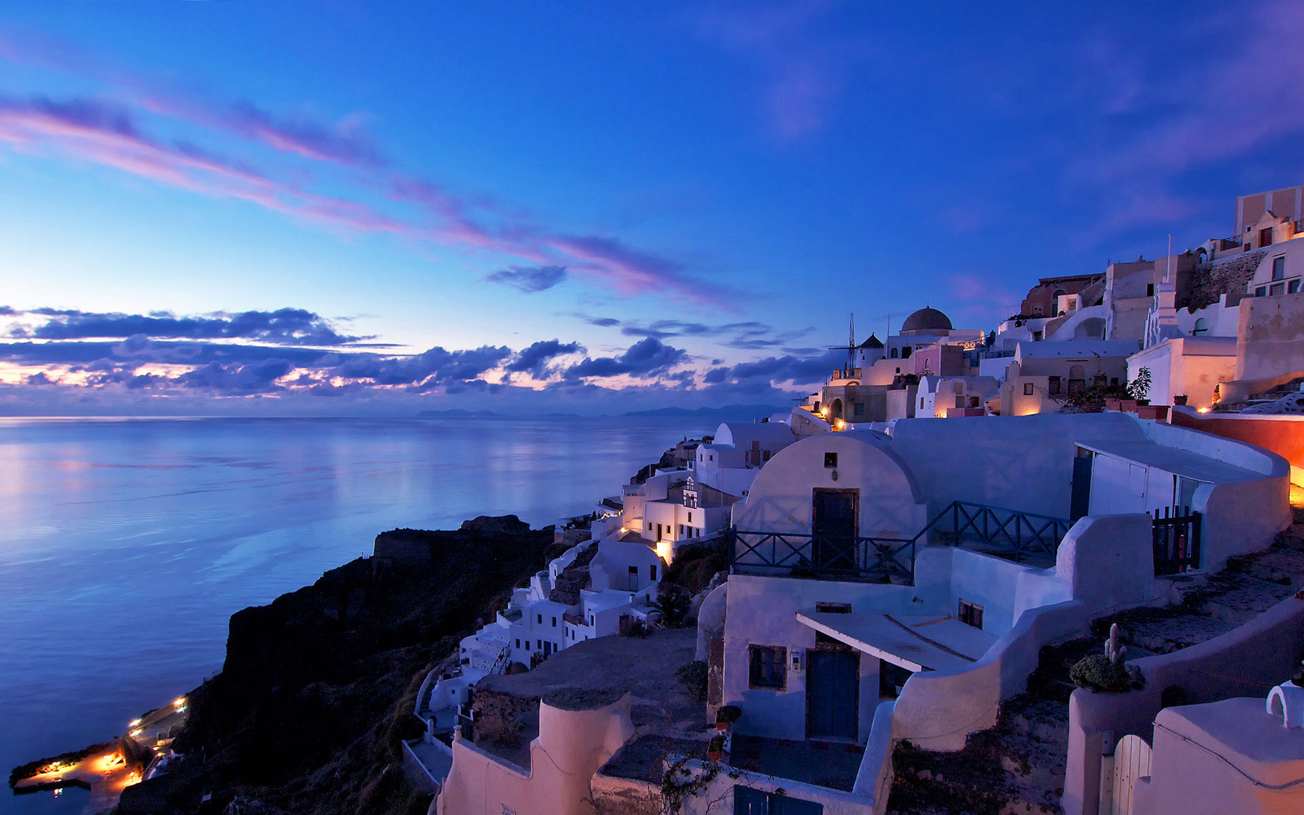 Sunset santorini greece photo