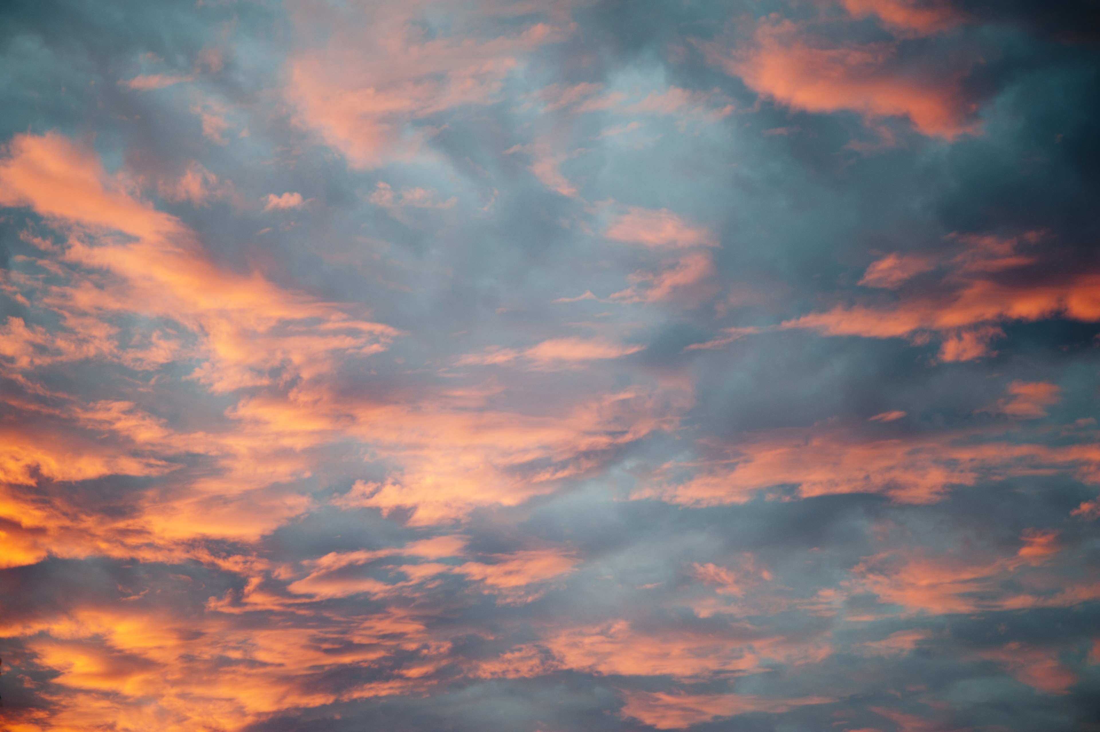 Image of Sunset sky with orange tinted clouds | Freebie.Photography