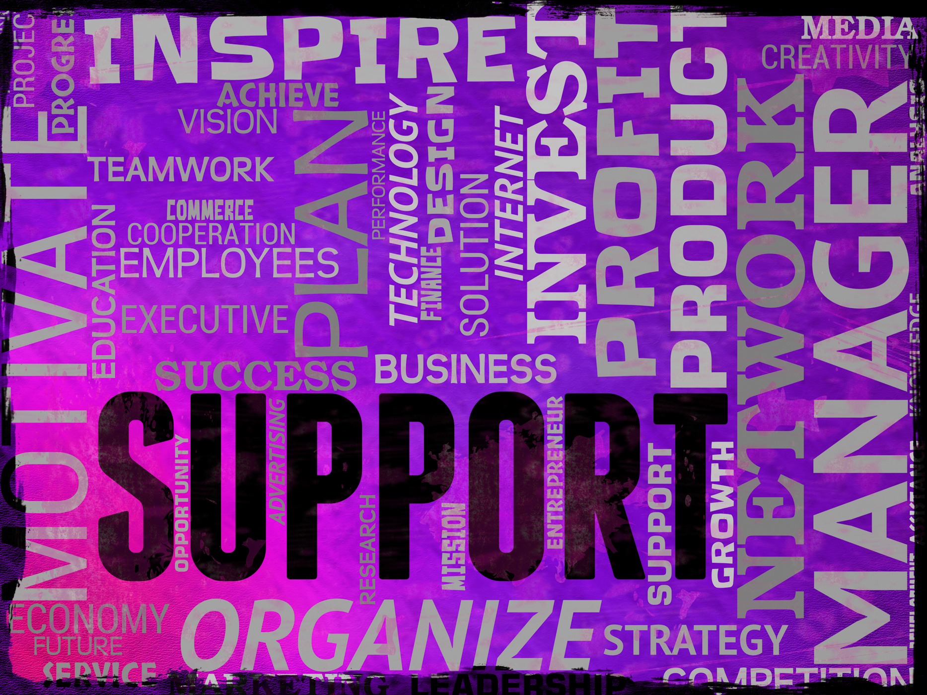 Support words indicate help support and asistance photo