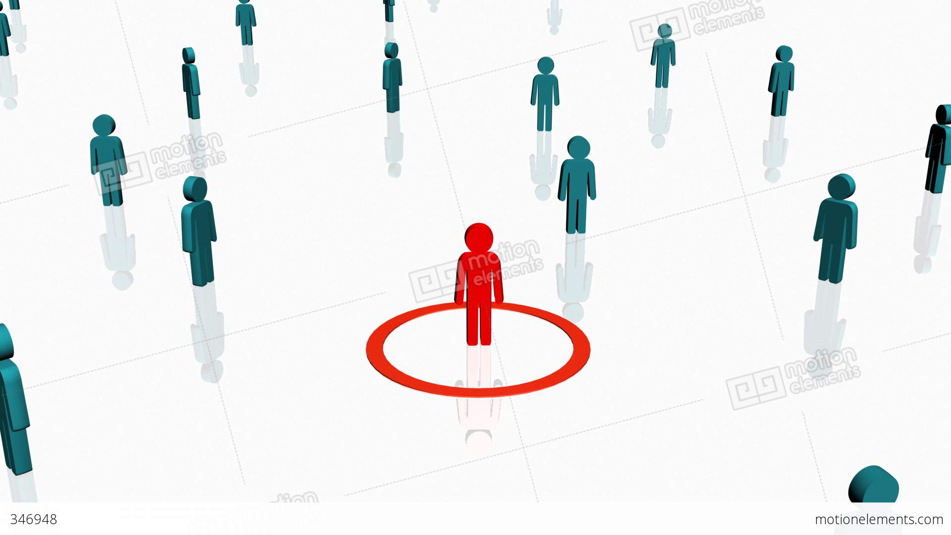 Red Person Surrounded By Others - Human Resources Stock Animation ...