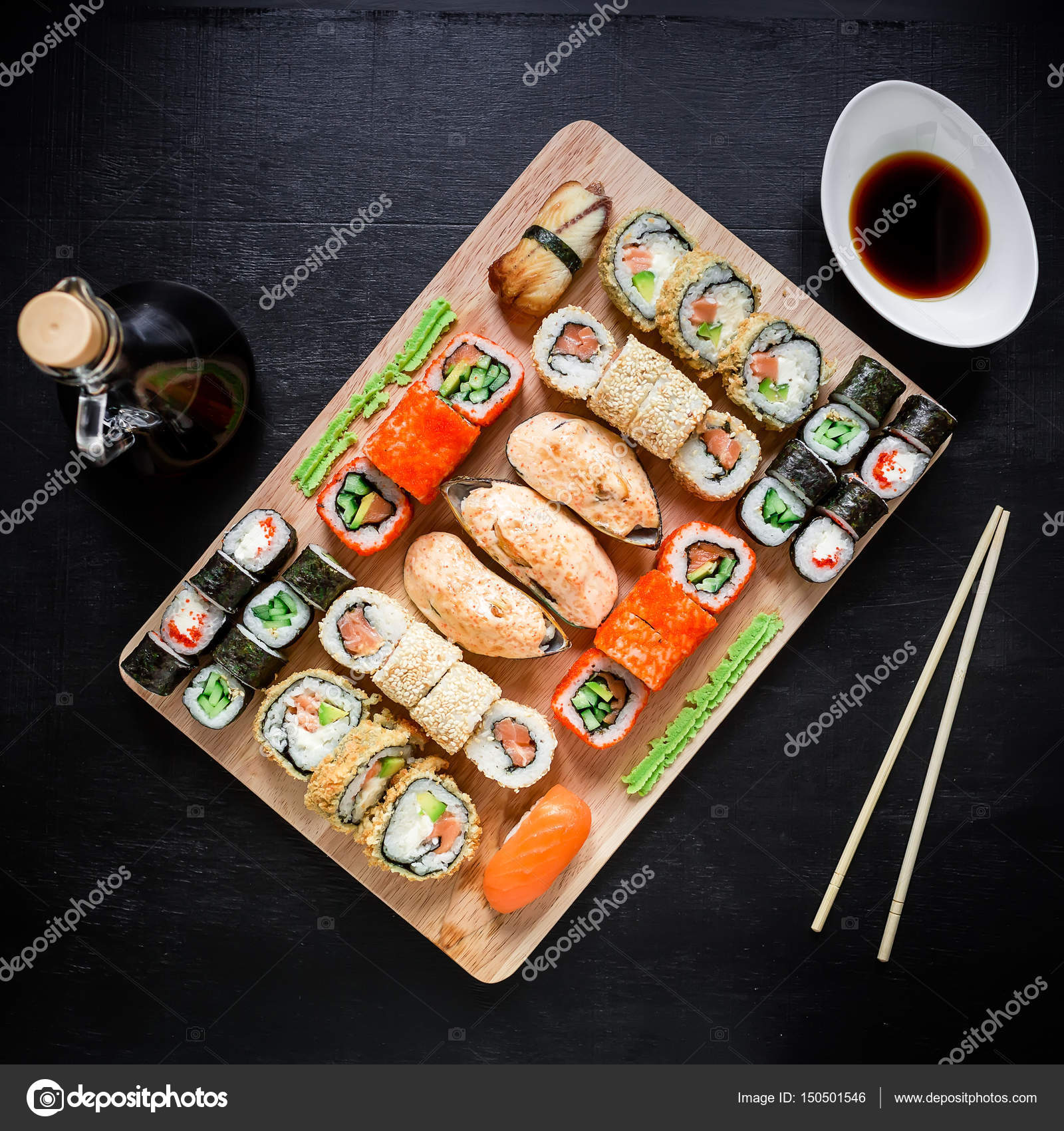 delicious sushi set — Stock Photo © Keola #150501546