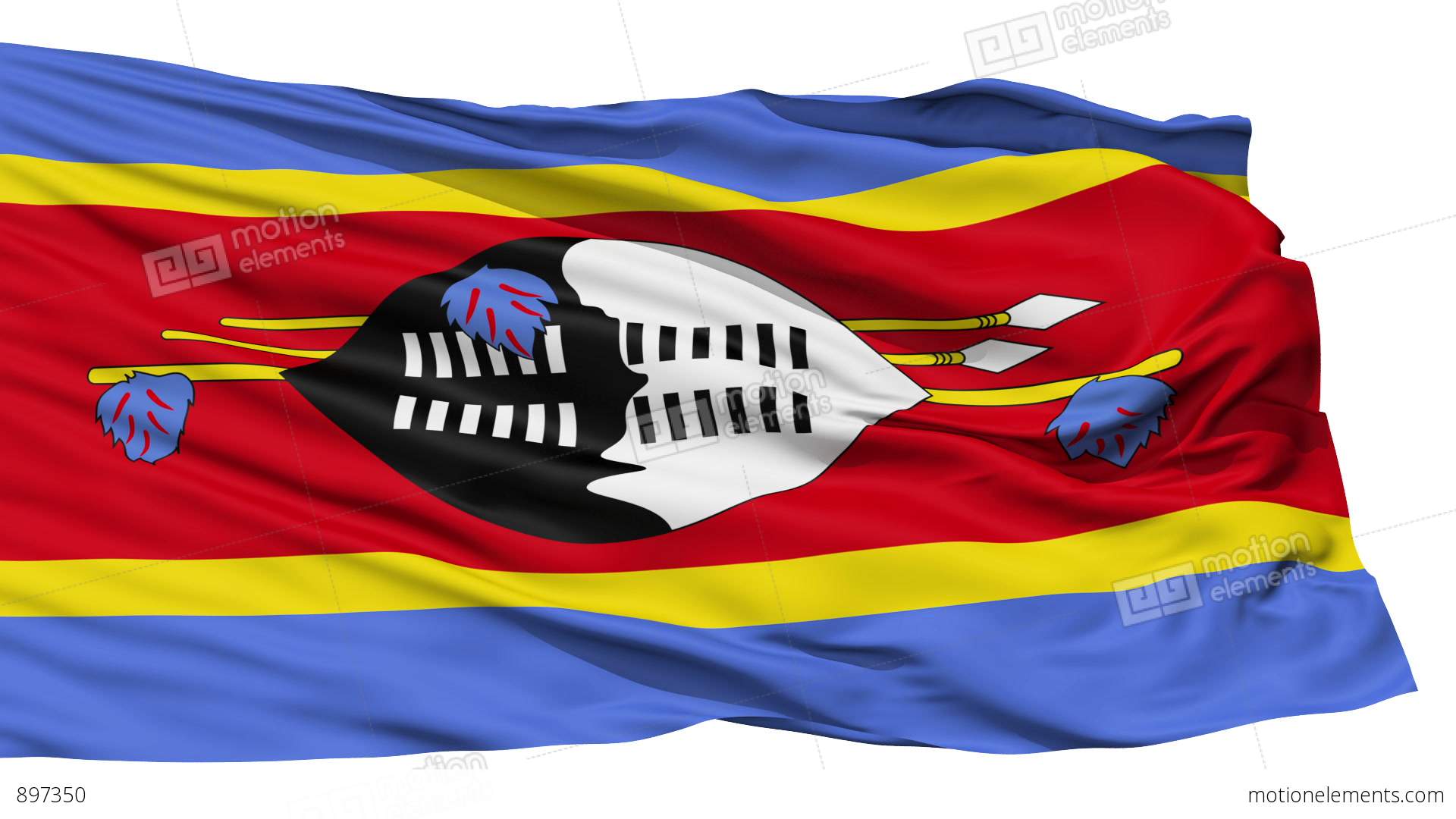 Waving National Flag Of Swaziland Stock Animation | 897350