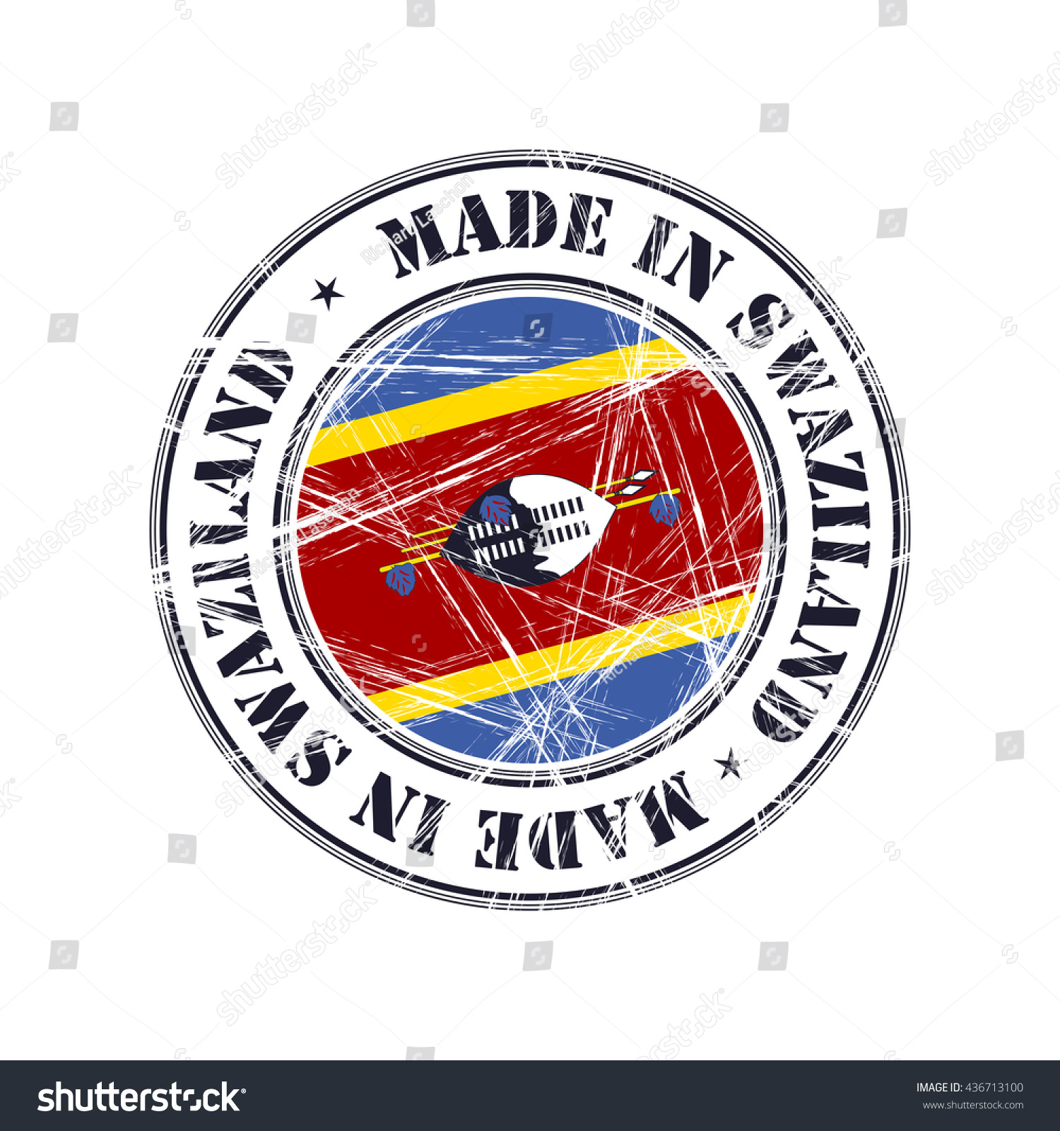 Made Swaziland Grunge Rubber Stamp Flag Stock Vector 436713100 ...