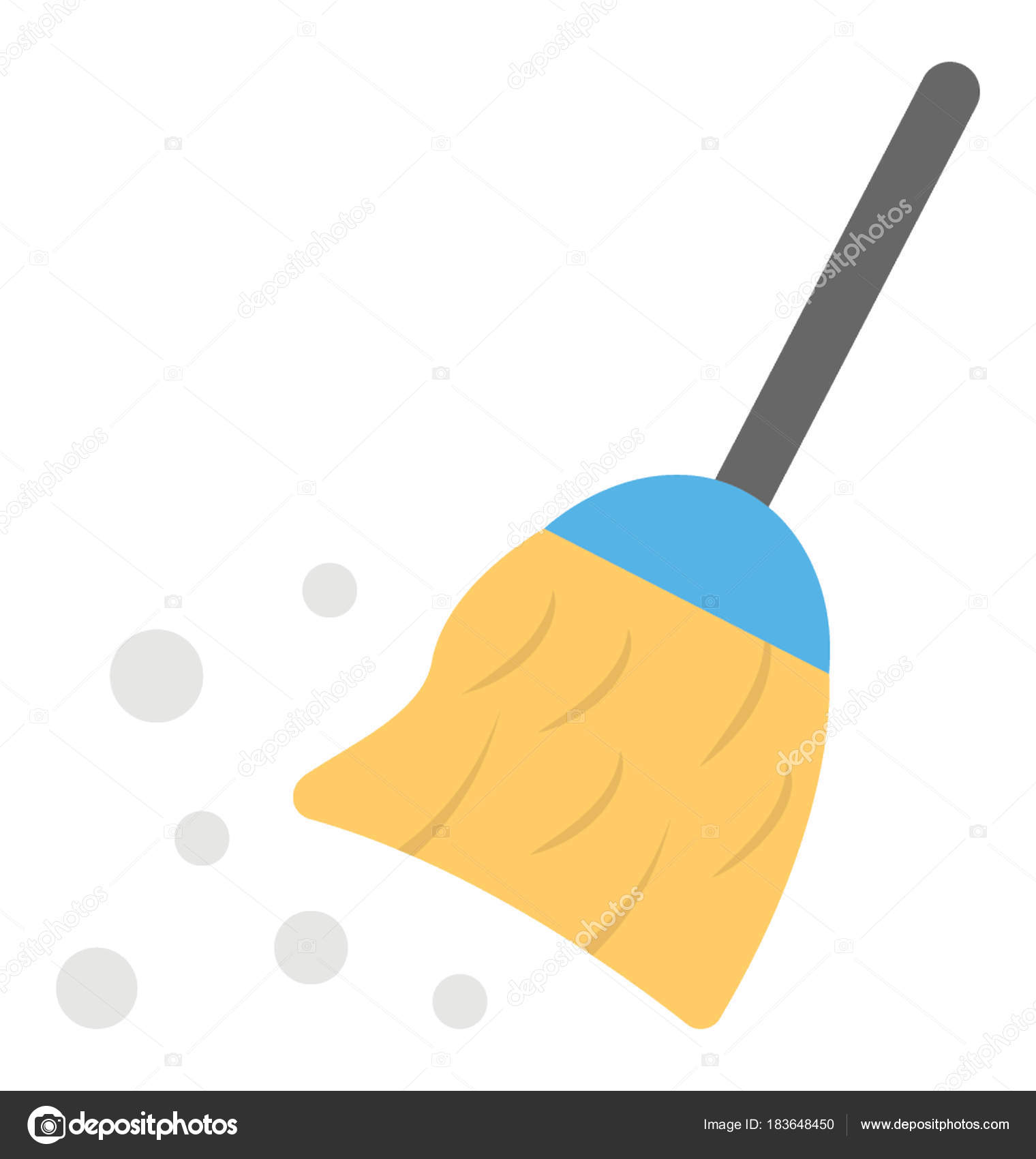 Flat Icon Broom Sweeping Floor — Stock Vector © creativestall #183648450