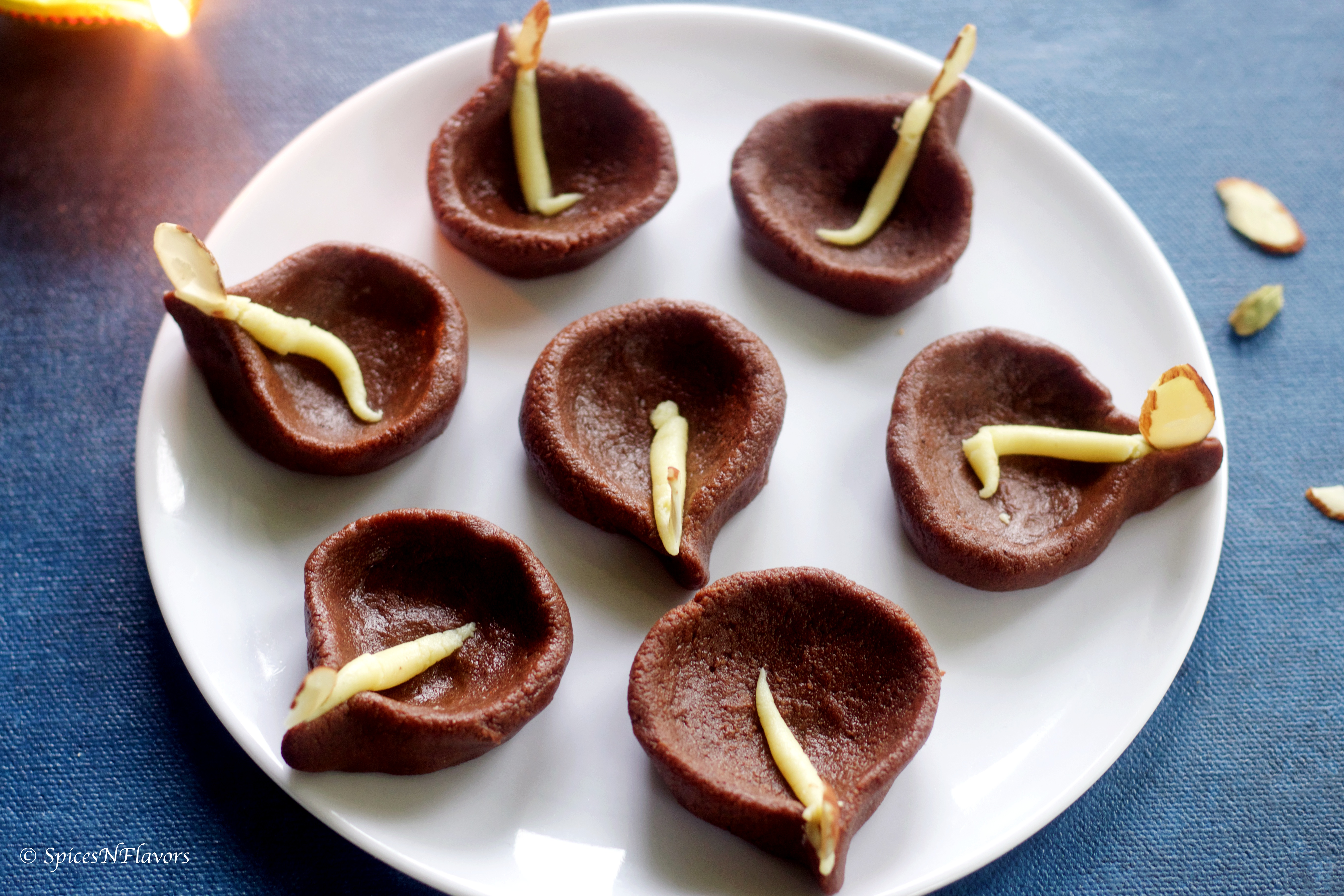 Chocolate Diya Peda | Diwali special Indian sweet - Spices N Flavors