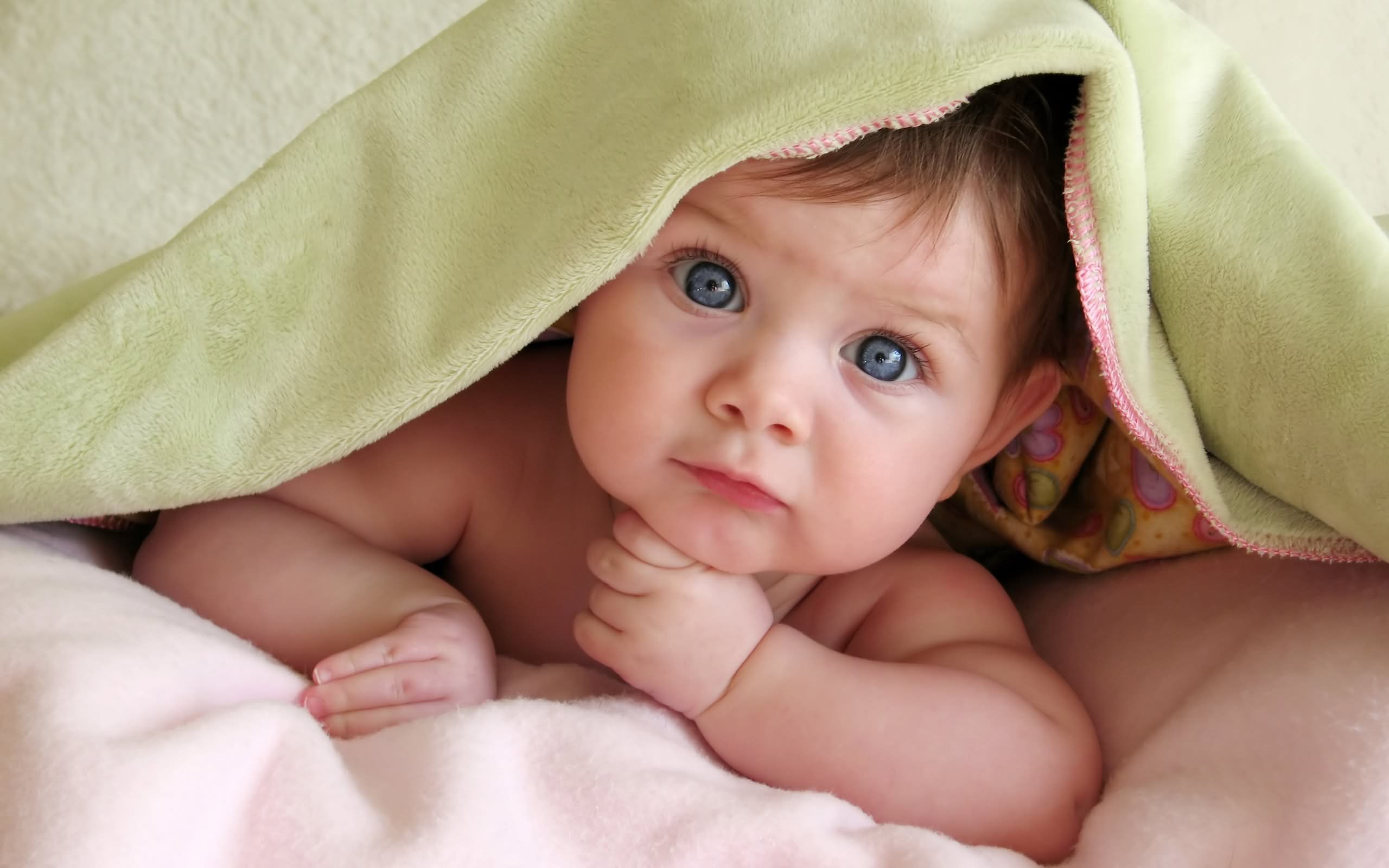 Sweet Baby Under Towel