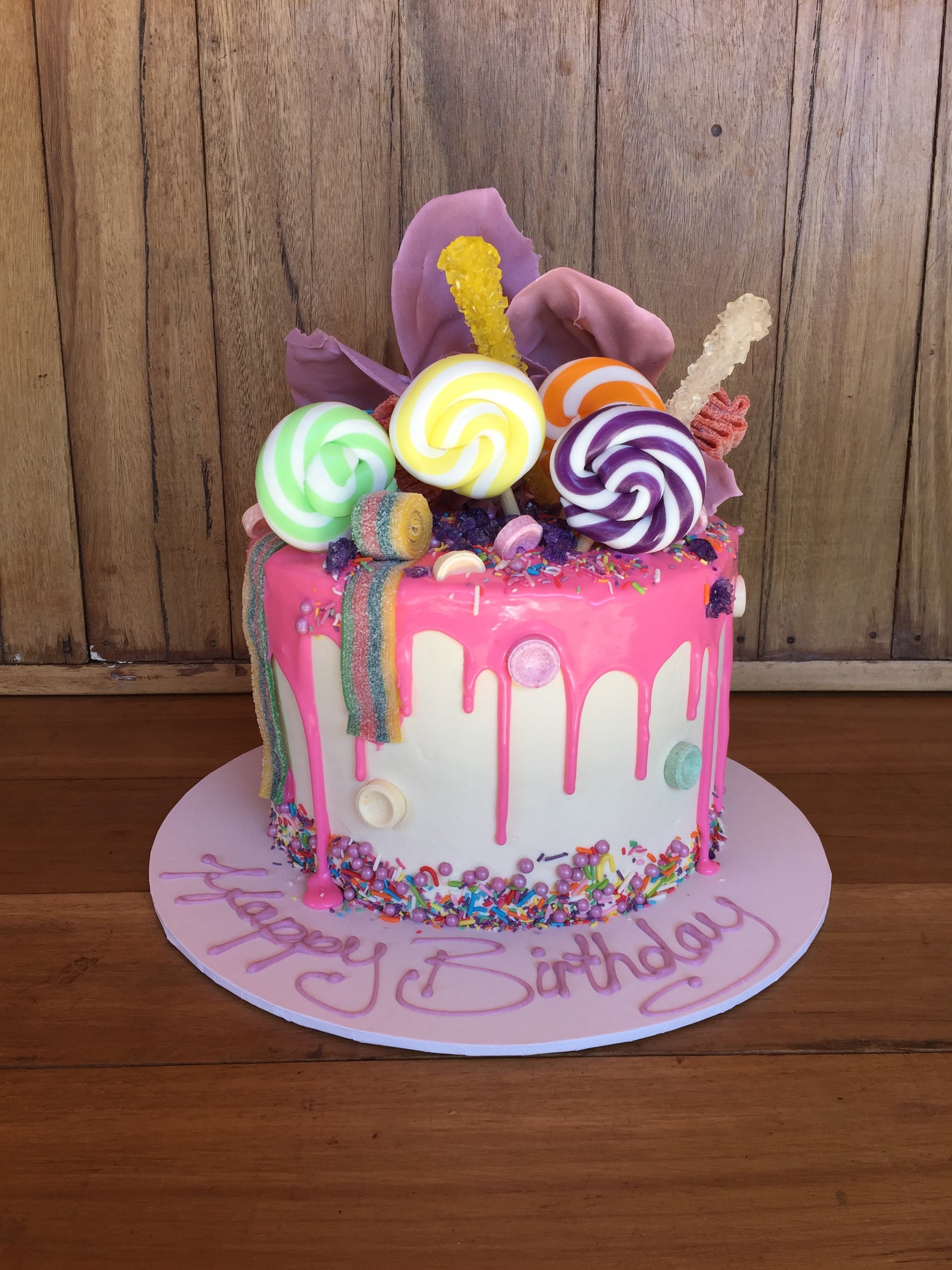 Candy Land Pink Drizzle Cake Time Lapse Sweet Layers - YouTube