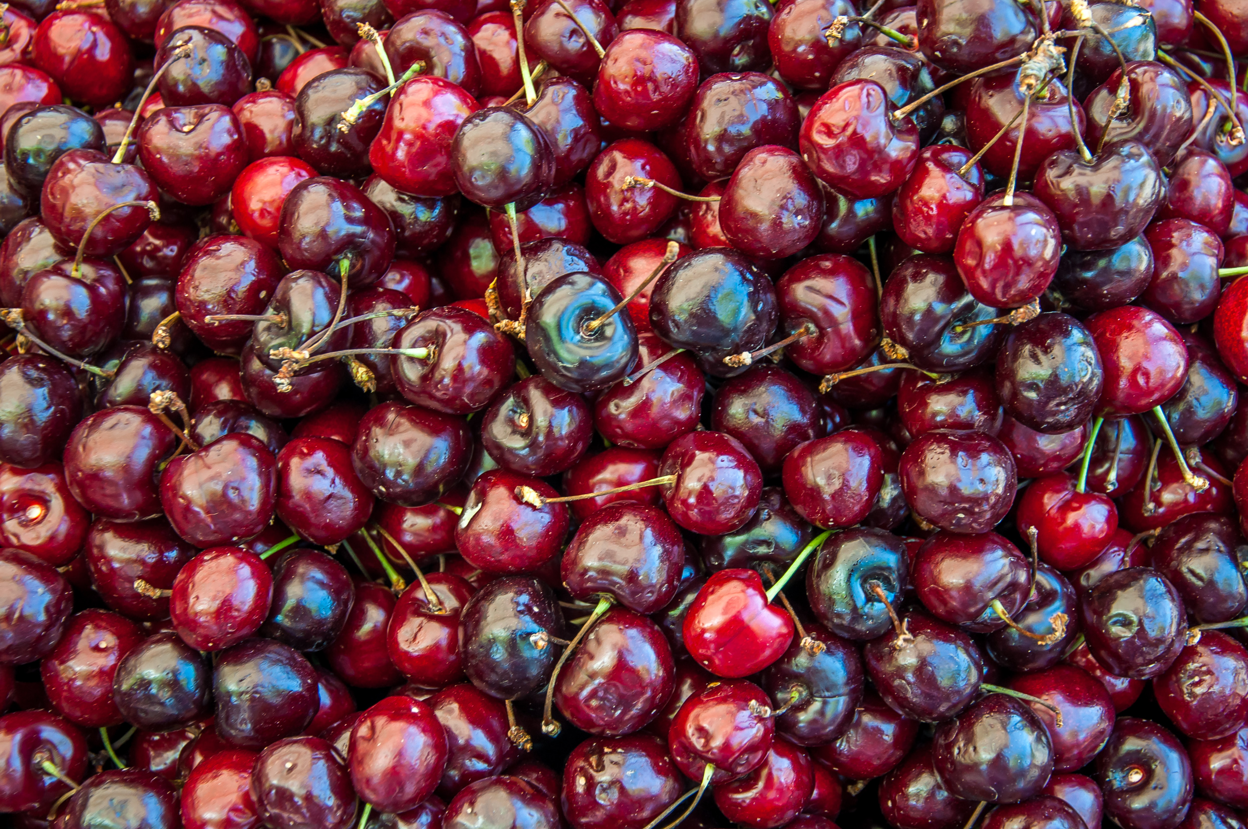 Sweet cherries as a background photo