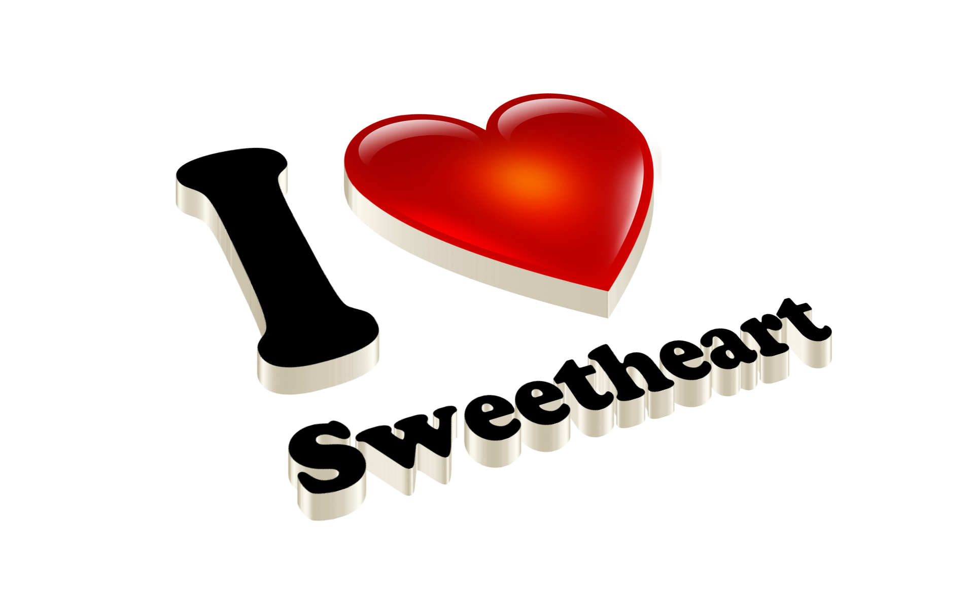 I Love You Sweetheart Heart Name Transparent PNG | PNG Names