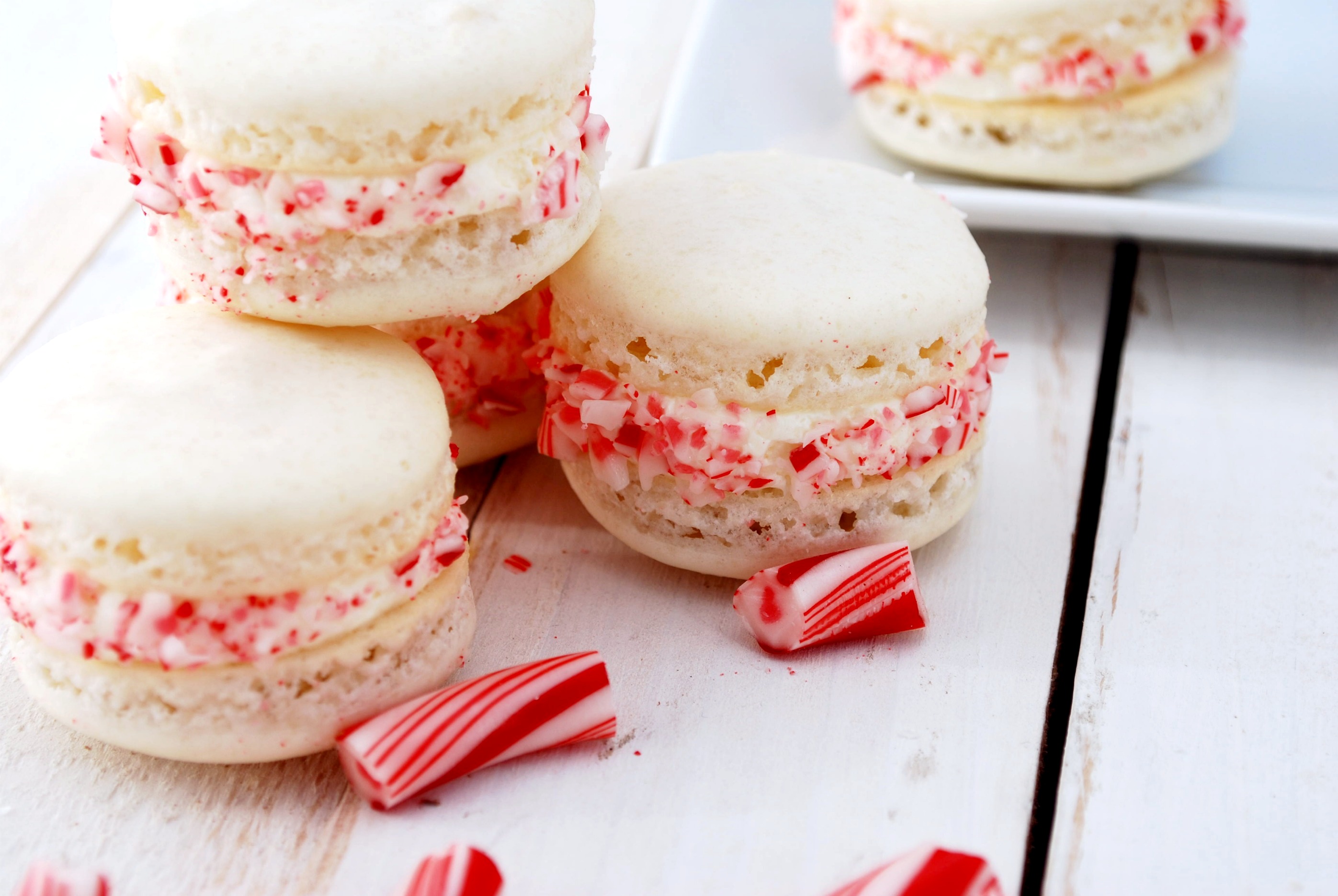Candy Cane Macarons Recipe | Cake and Allie