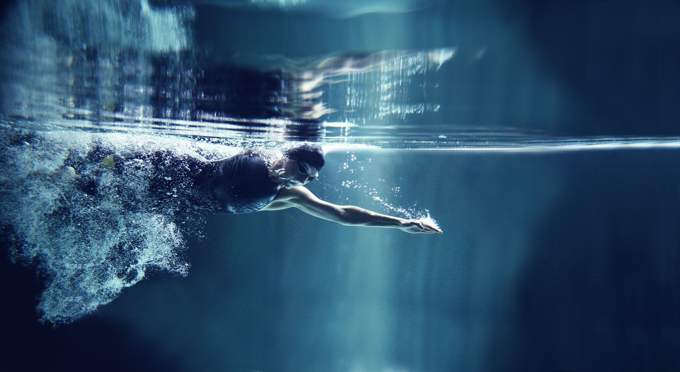 Swimmer underwater photo
