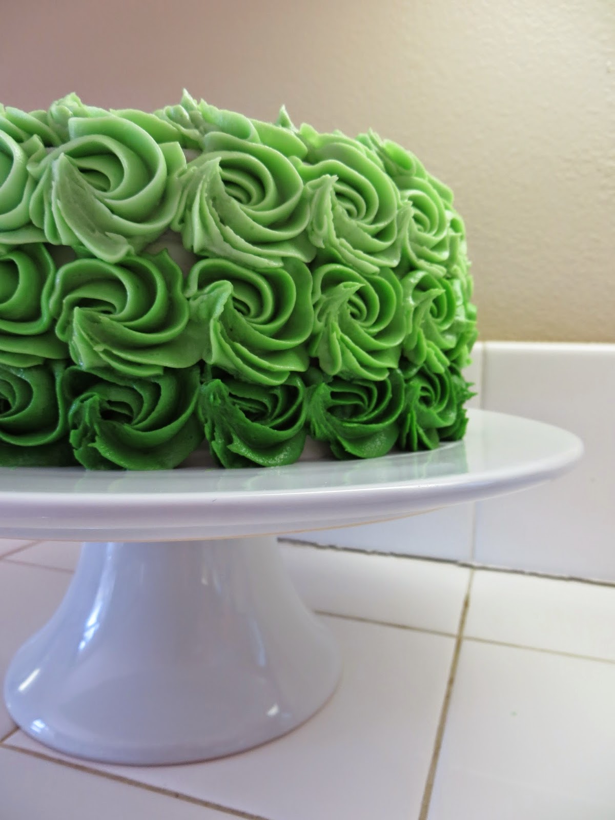 Cakes by Angel: Rosette Swirled Spring Green Cake