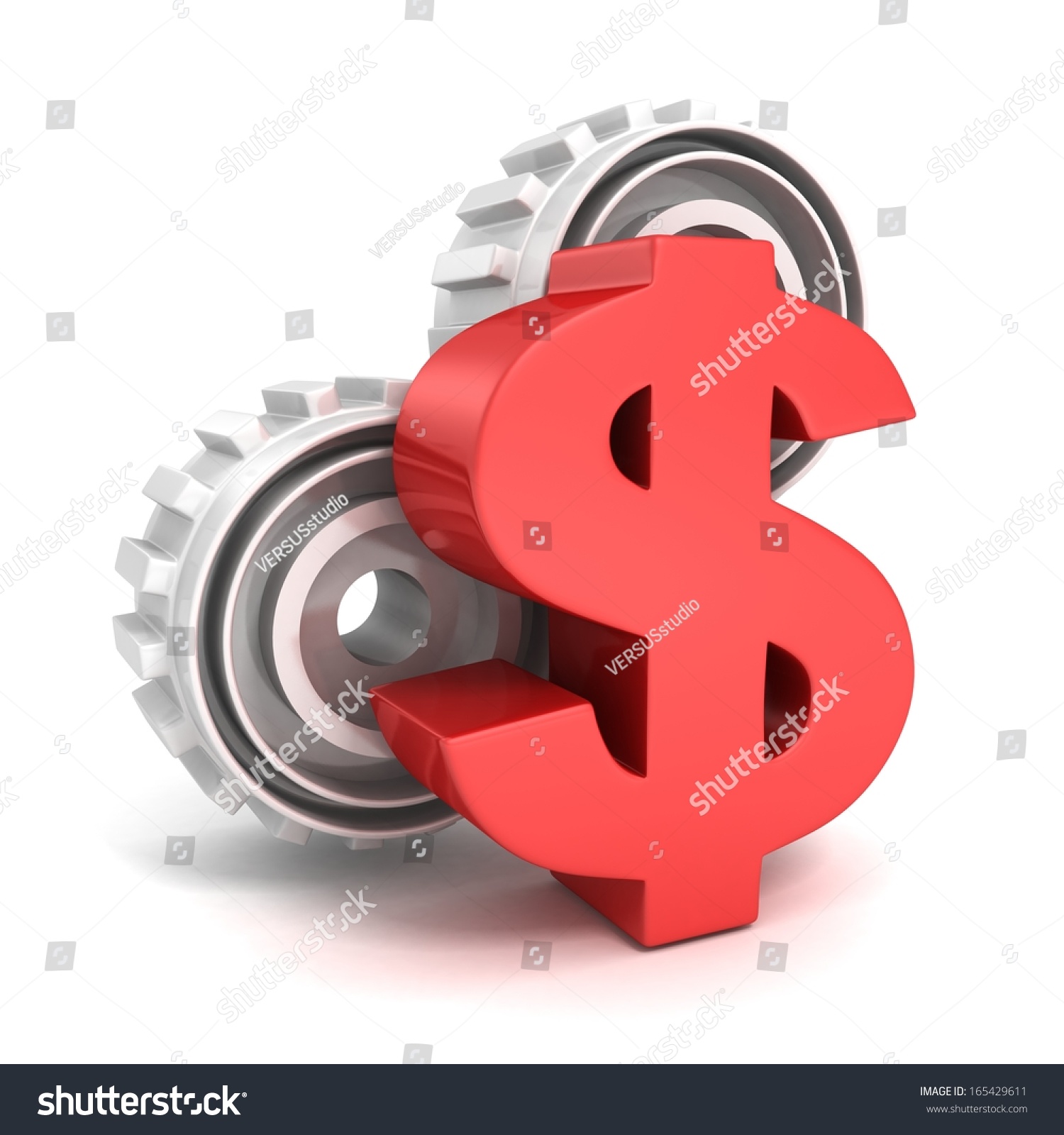 Concept Red Dollar Currency Symbol Work Stock Illustration 165429611 ...