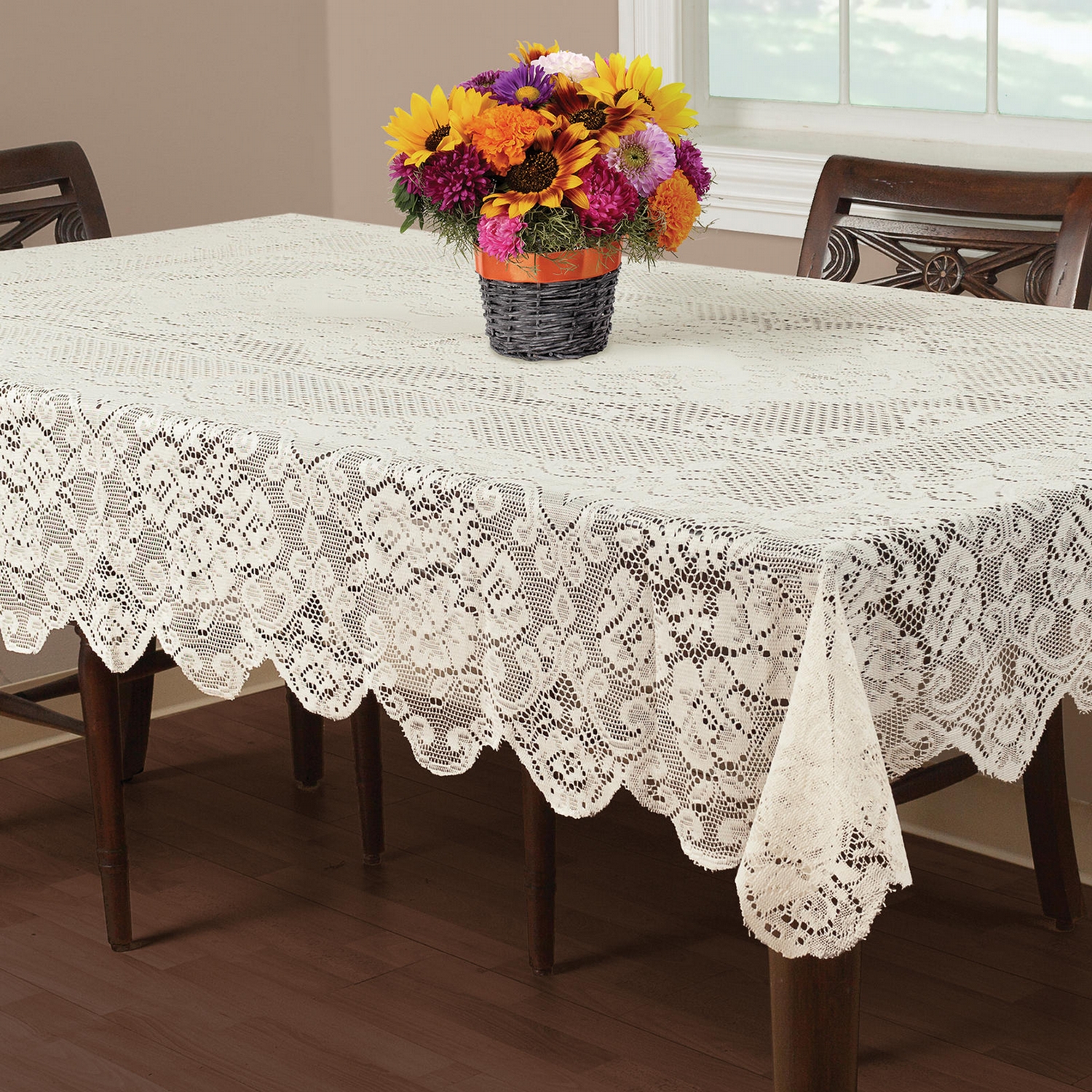 Essential Home Buckingham Lace Tablecloth - Ivory | Shop Your Way ...
