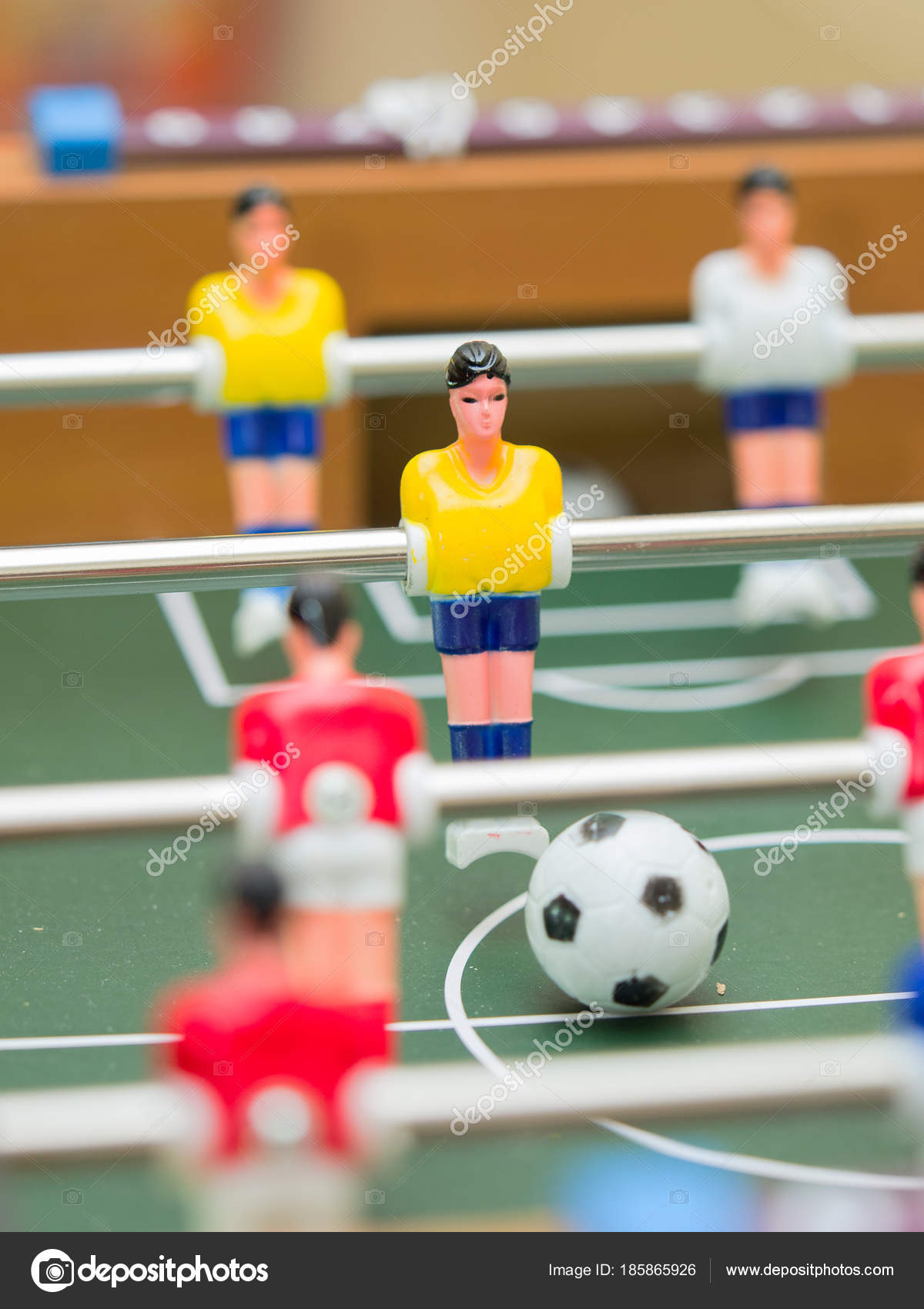table football detail of colorful player (figurines) — Stock Photo ...