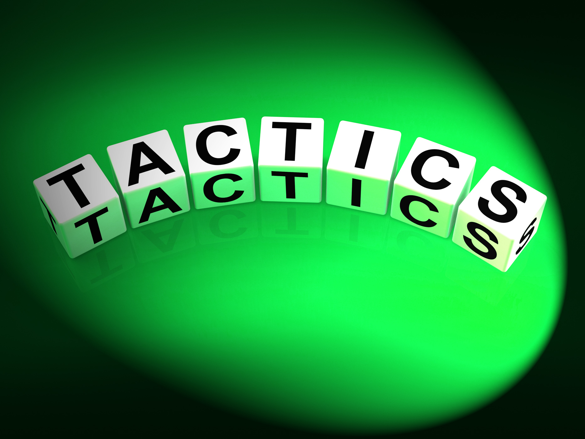 Tactics dice show strategy approach and technique photo