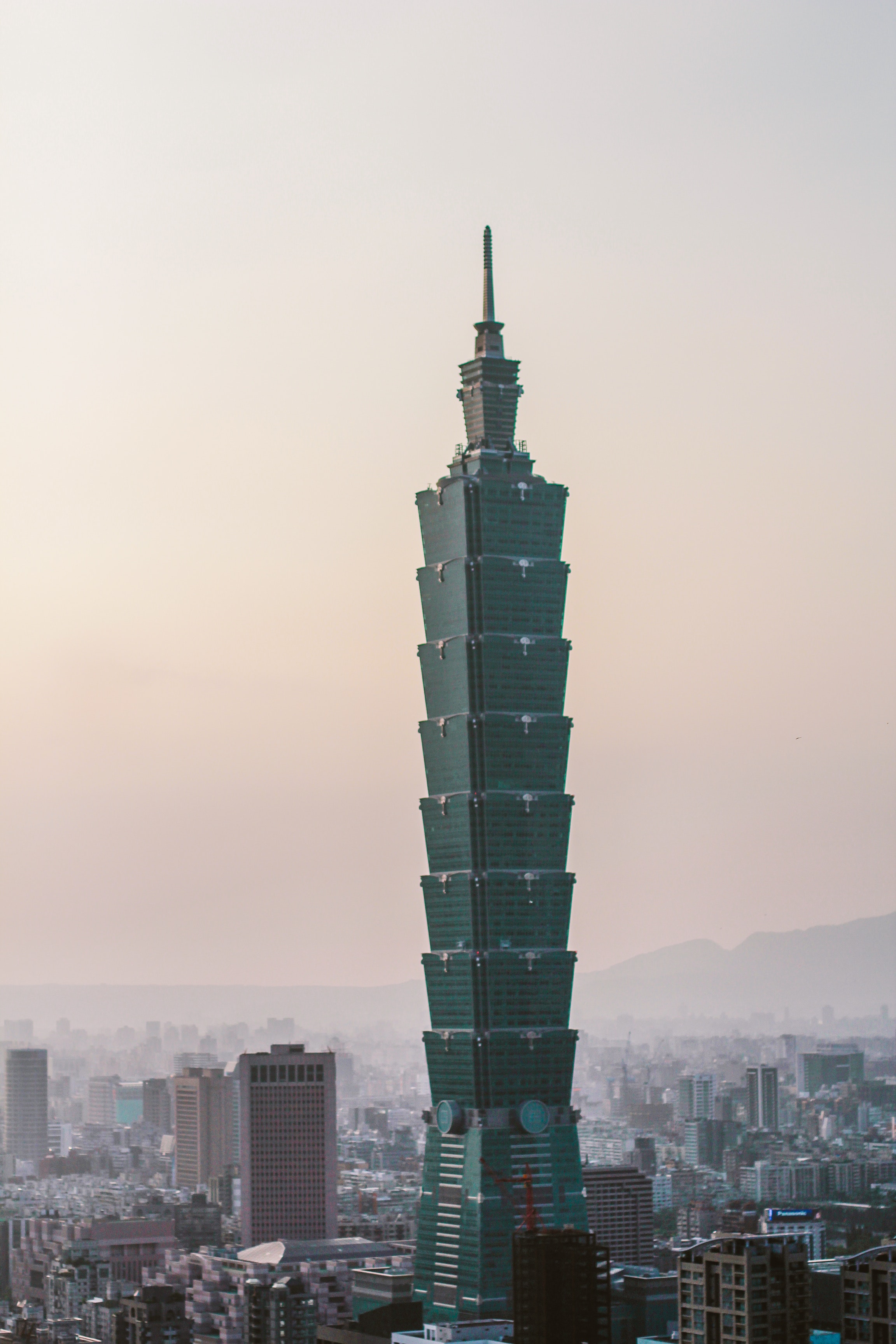 Taipei 101 Under Clear Sky at Daytime, Architecture, Tower, Taiwan, Sunset, HQ Photo