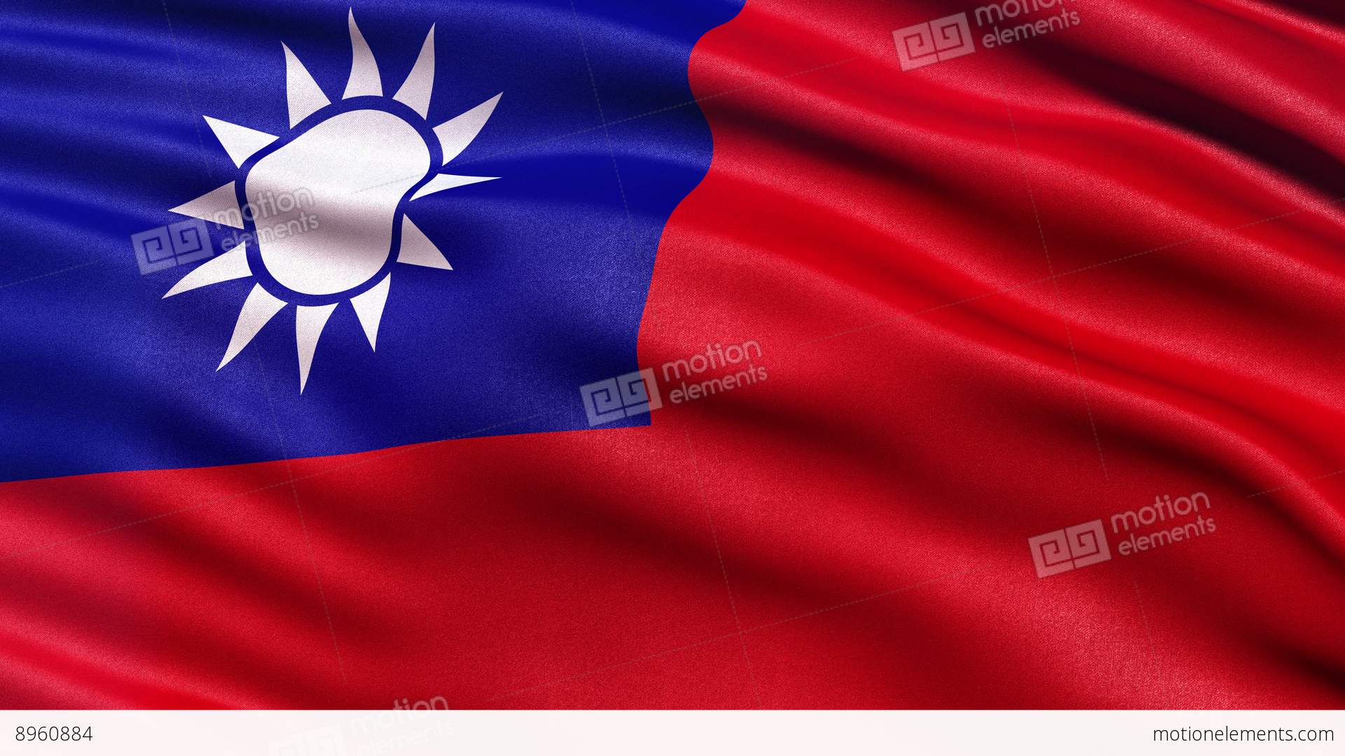 4K Taiwan Flag Seamless Loop Ultra-HD Stock Animation | 8960884