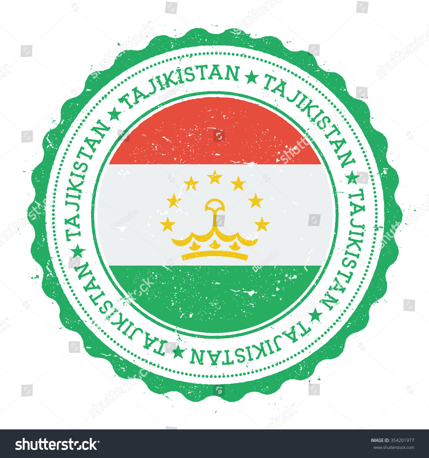 Grunge Rubber Stamp Tajikistan Flag Vintage Stock Vector 354201977 ...