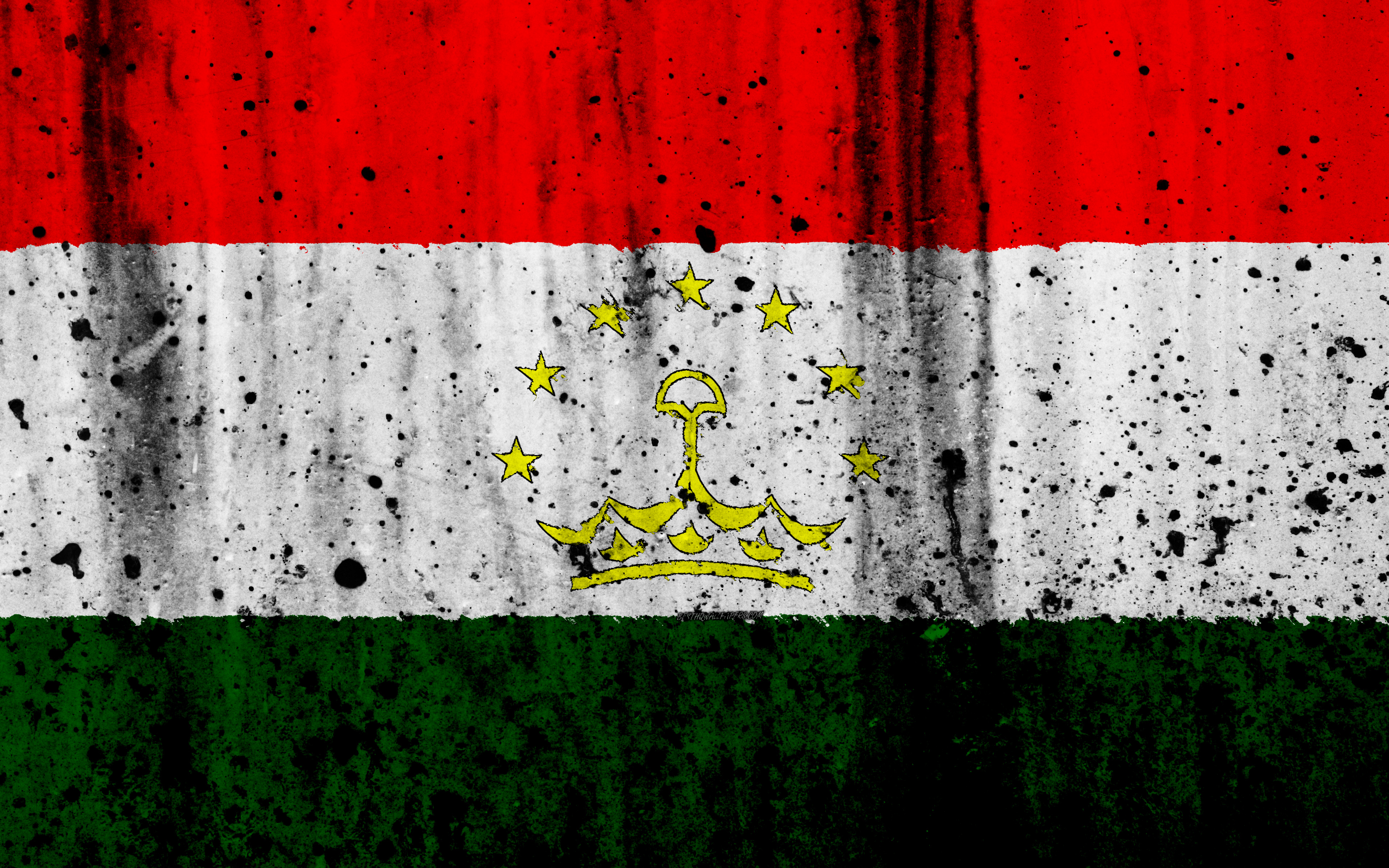 Download wallpapers Tajik flag, 4k, grunge, flag of Tajikistan, Asia ...