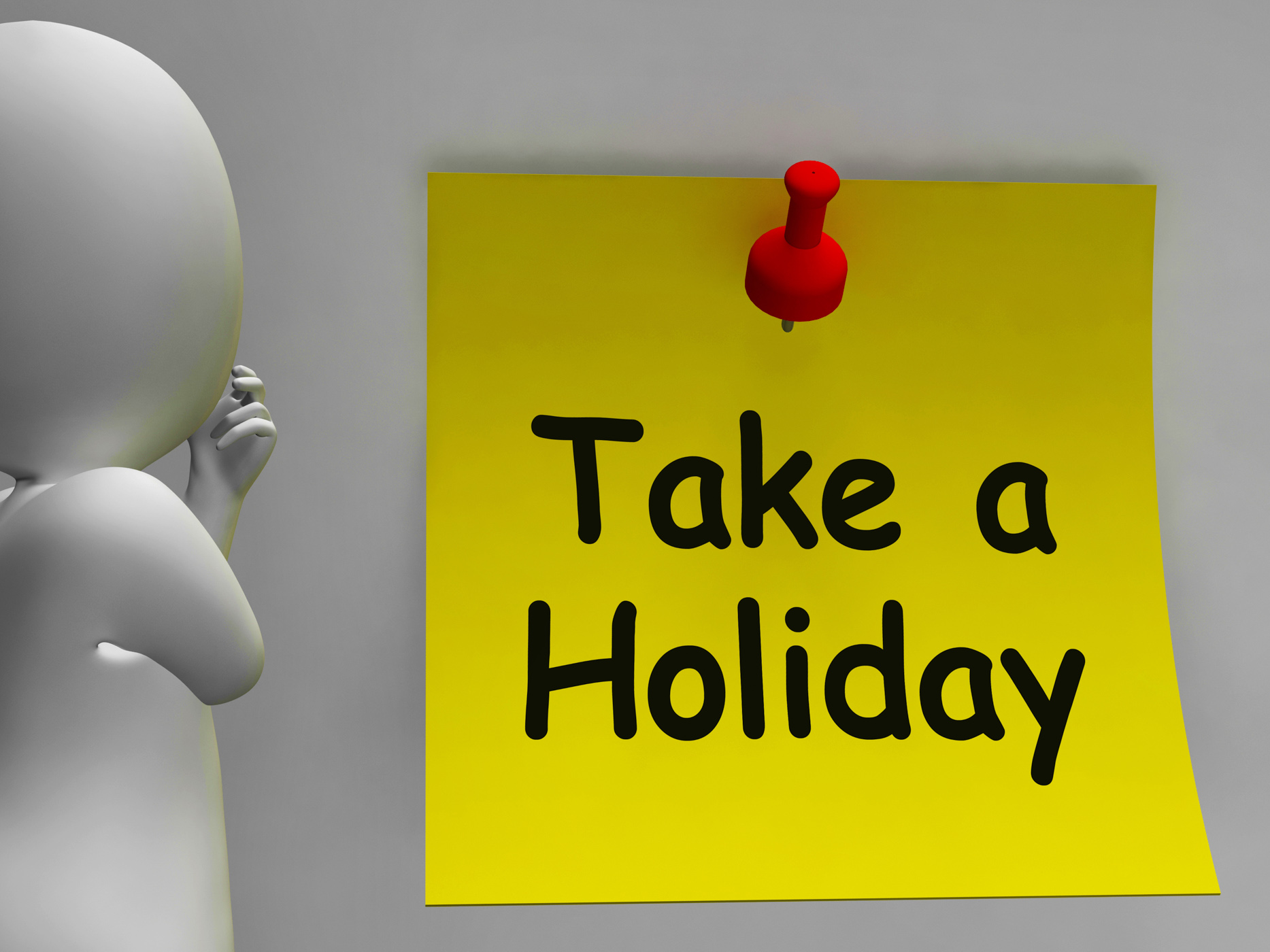 Take a holiday note means time for vacation photo