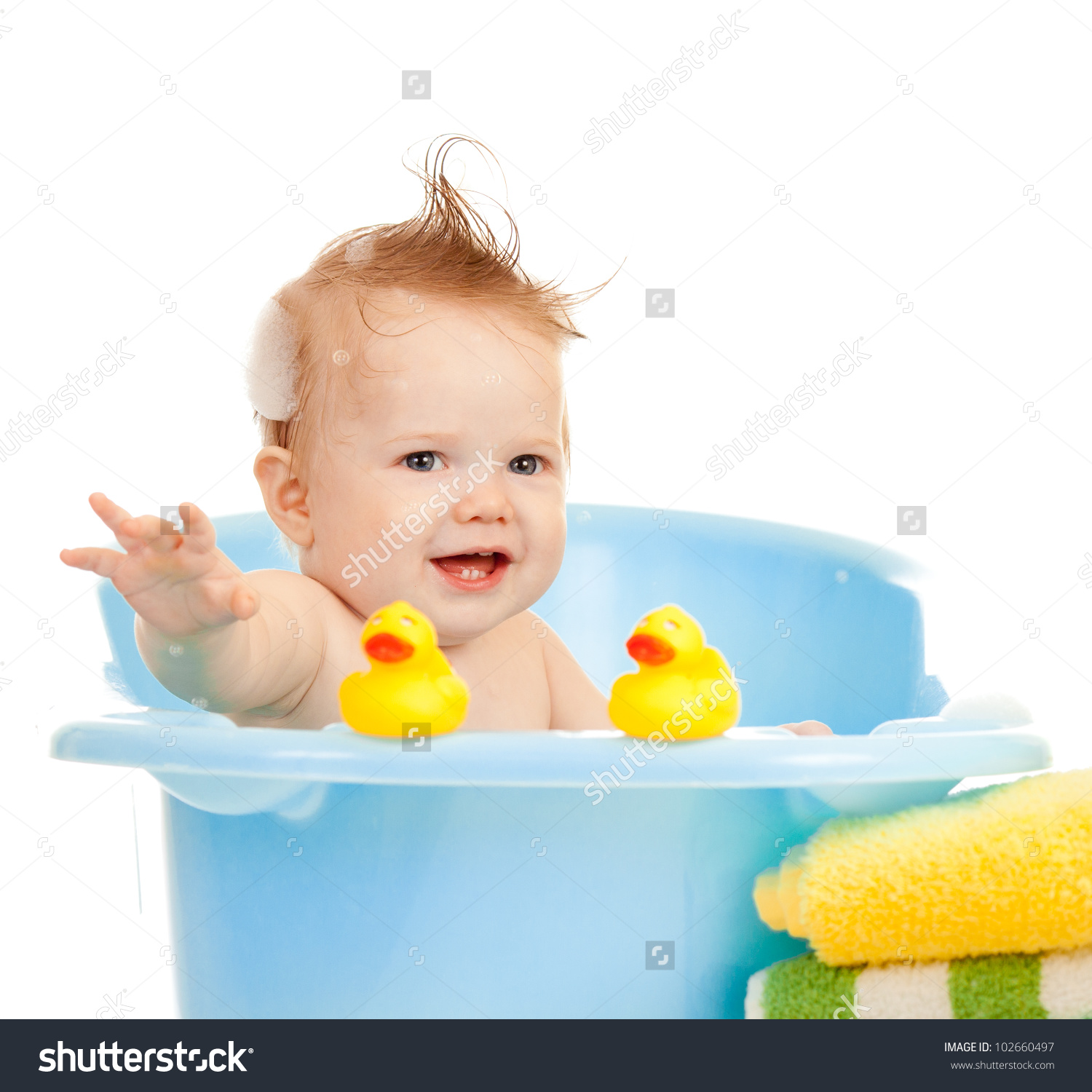 Baby Kid Taking Bath Playing Stock Photo 102660497 - Shutterstock