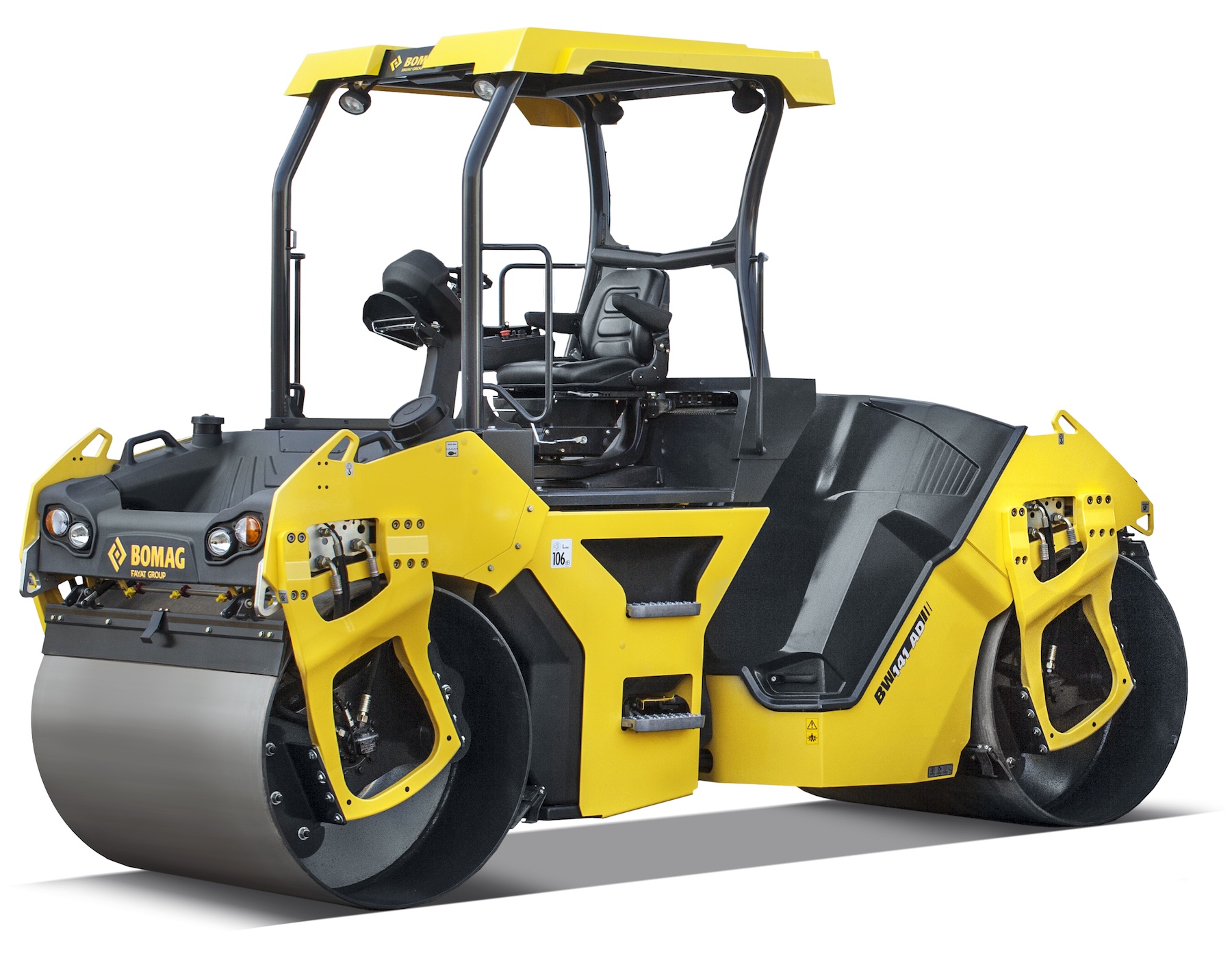 Bomag BW141AD-5, BW151AD-5 tandem vibratory rollers feature crab ...
