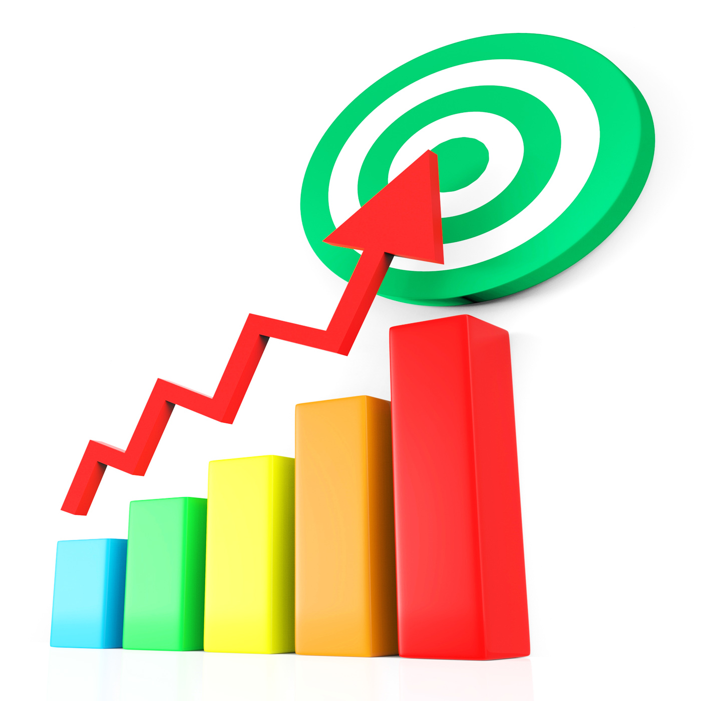 Target report represents business graph and analysis photo