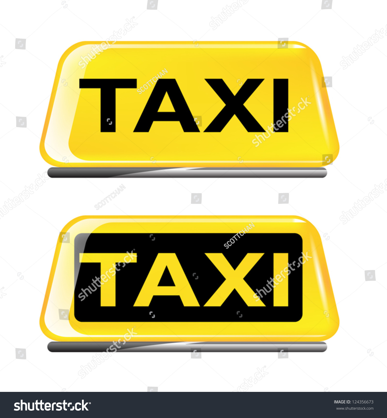 Taxi Sign On White Background Vector Stock Vector 124356673 ...