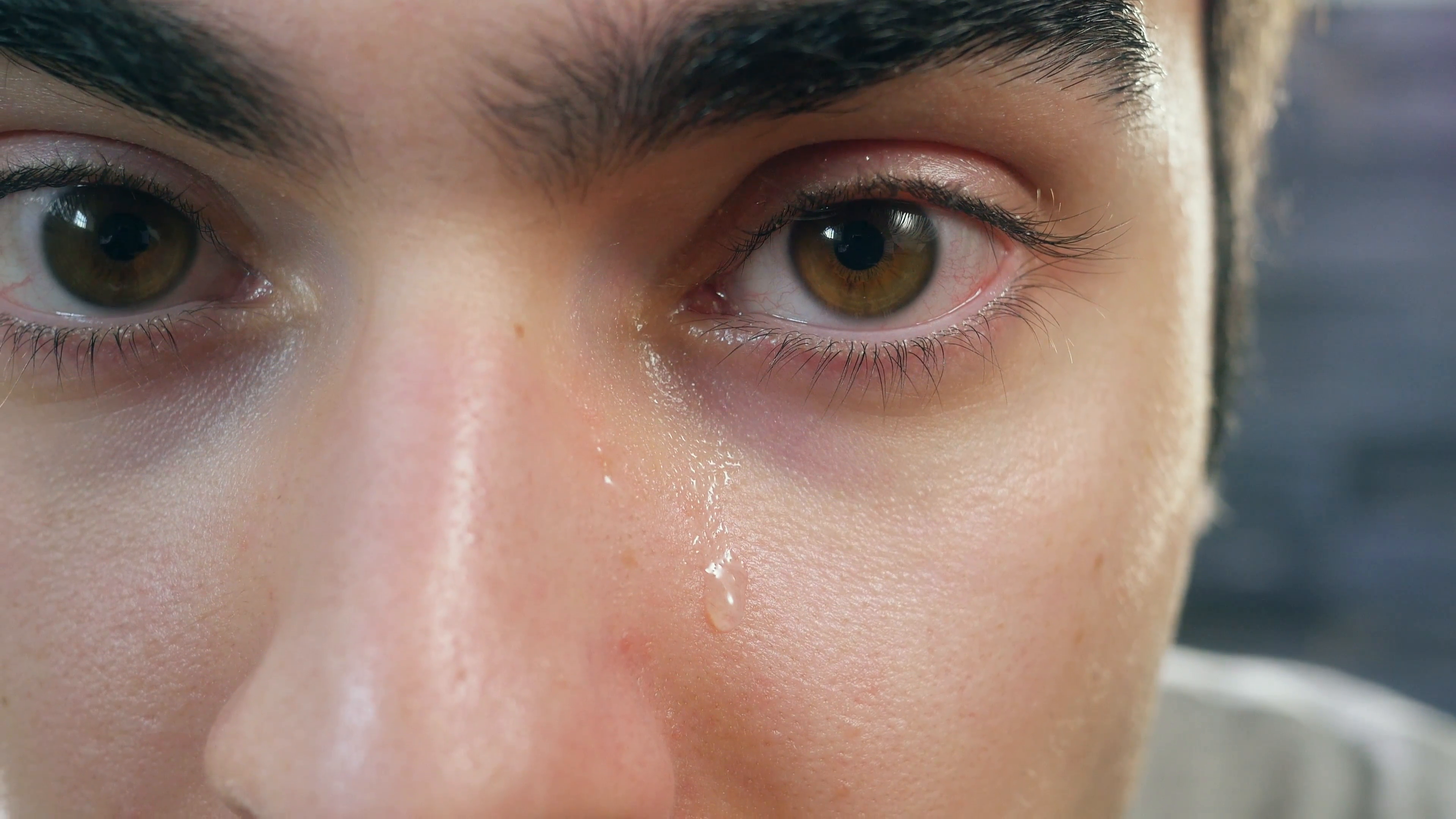 4K Tears in Eyes of Crying Adult man Stock Video Footage - Videoblocks