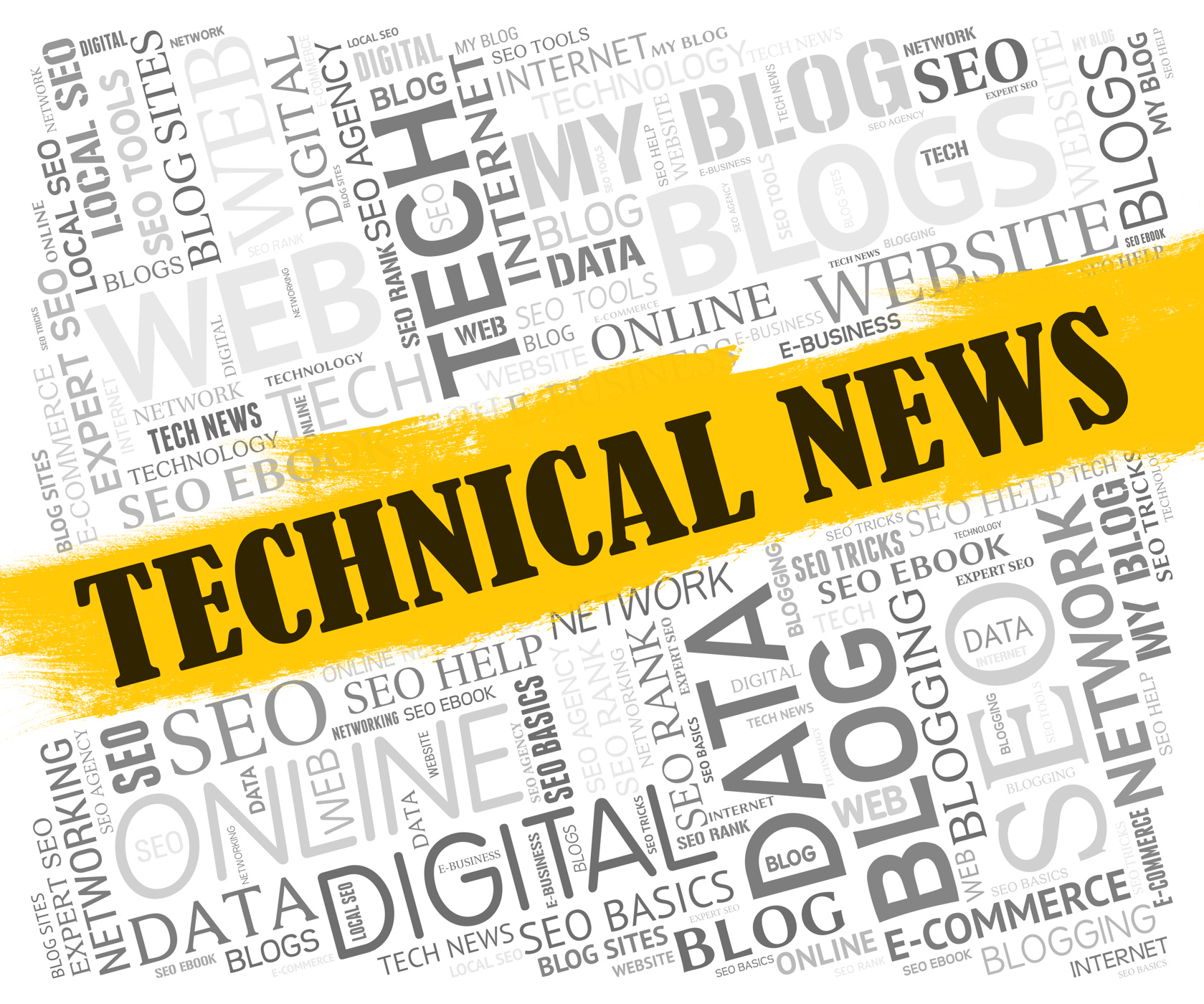 Technical news indicates hi-tech specialist and science photo