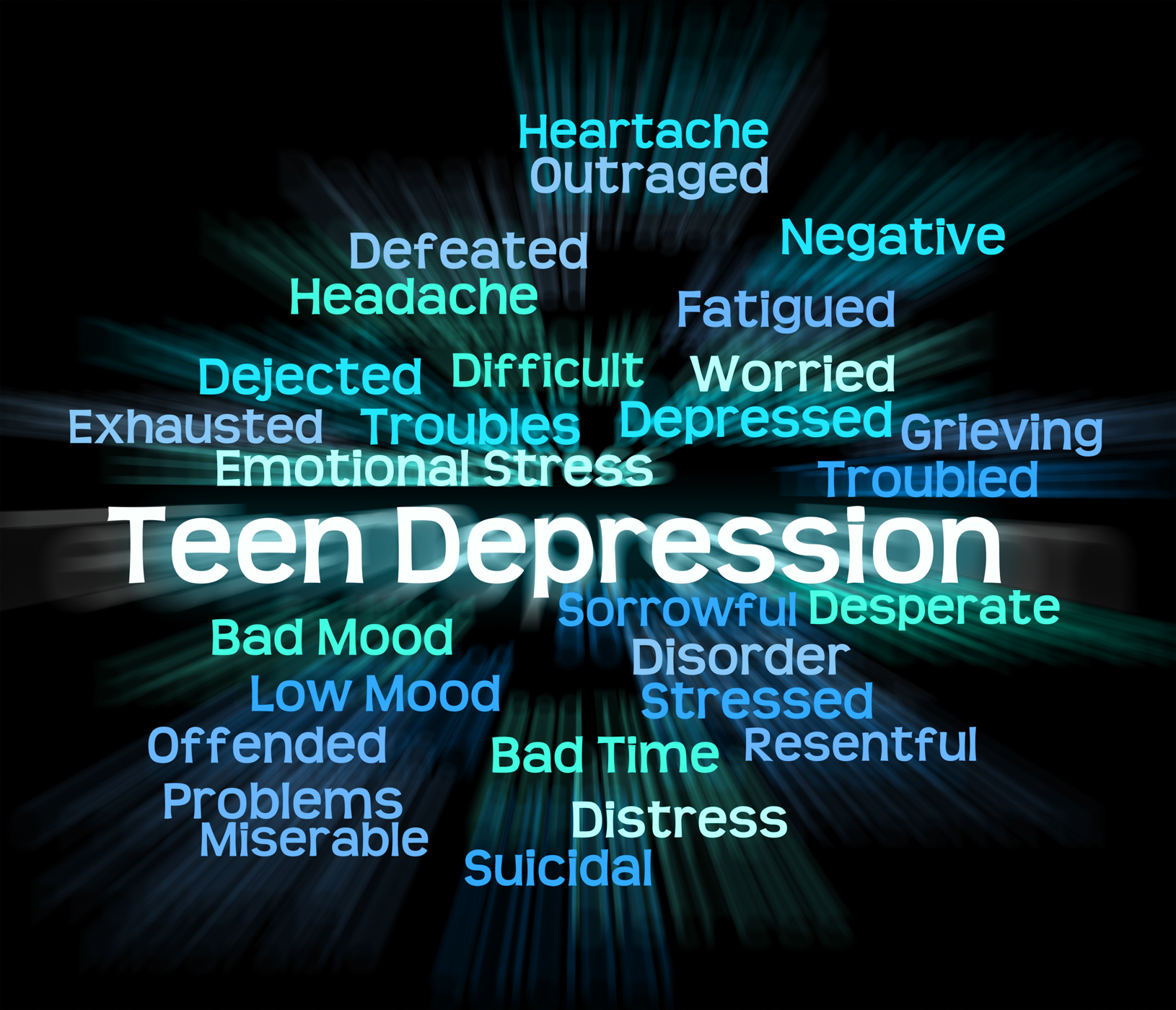 Teen depression indicates lost hope and adolescent photo