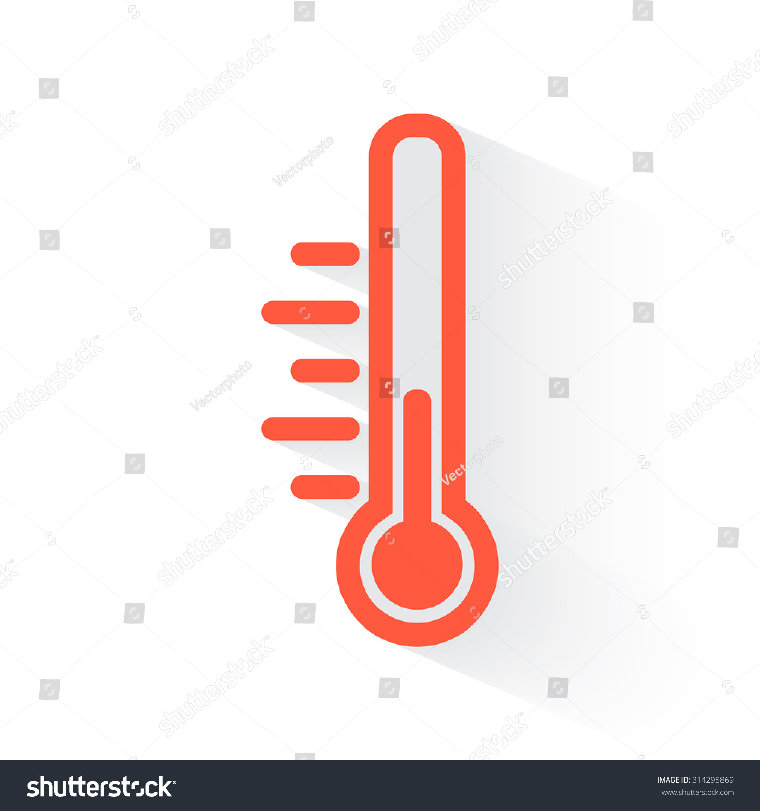 Temperature Symbol Orange Drop Shadow On Stock Photo (Photo, Vector ...