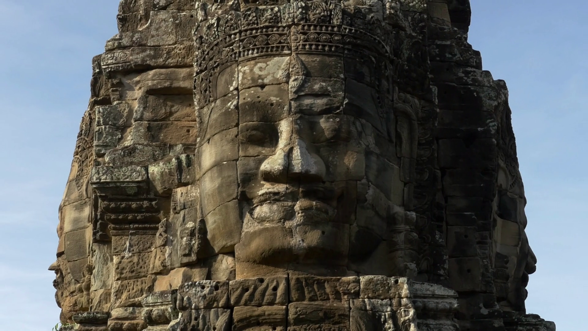 Buddha Face on Temple - Angkor Wat Cambodia Stock Video Footage ...