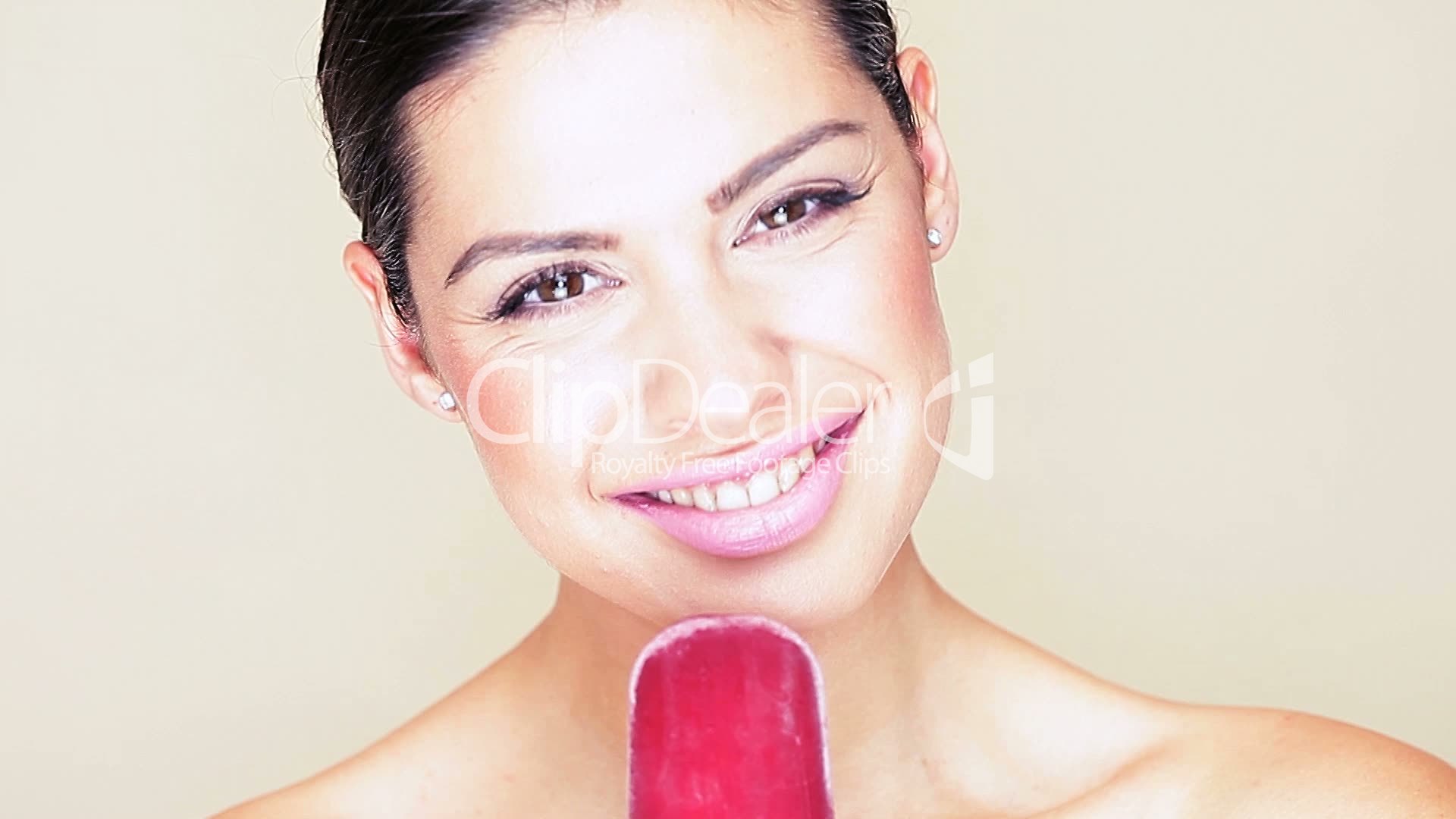 Woman with beautiful smile and ice lolly: Royalty-free video and ...