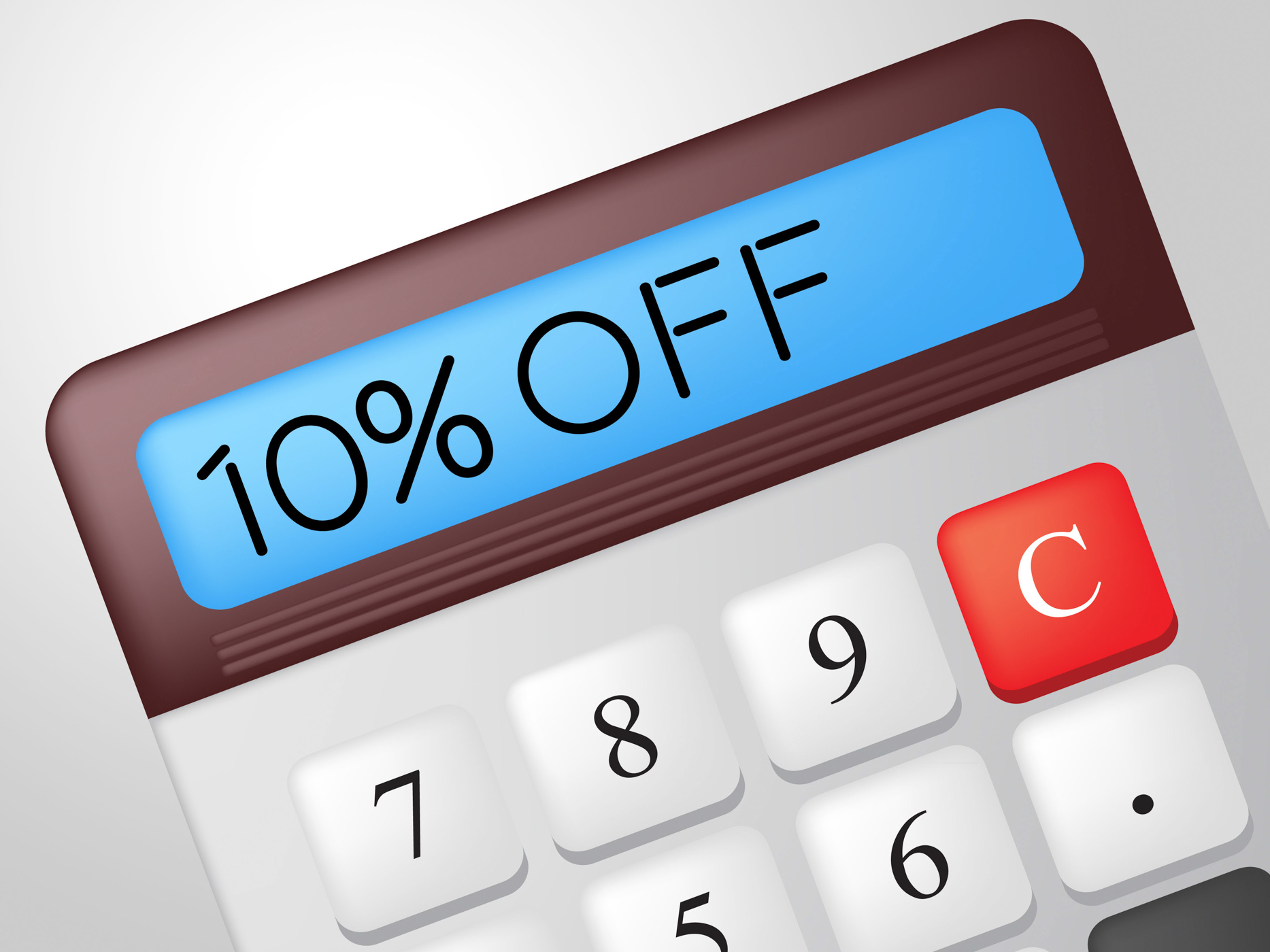 Ten percent off indicates calculate offer and sale photo