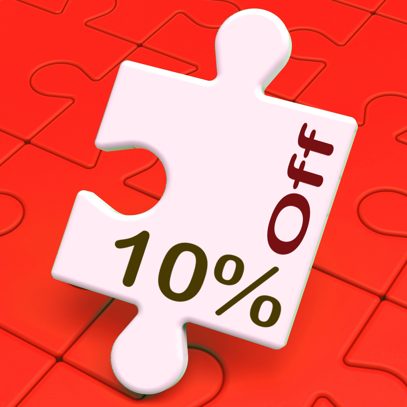Ten percent off puzzle means reductions or sale photo