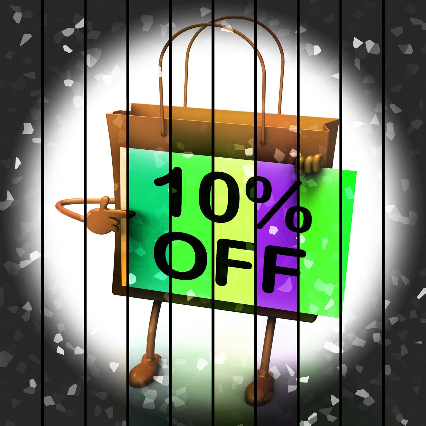 Ten percent reduced on bags shows 10 promotions photo
