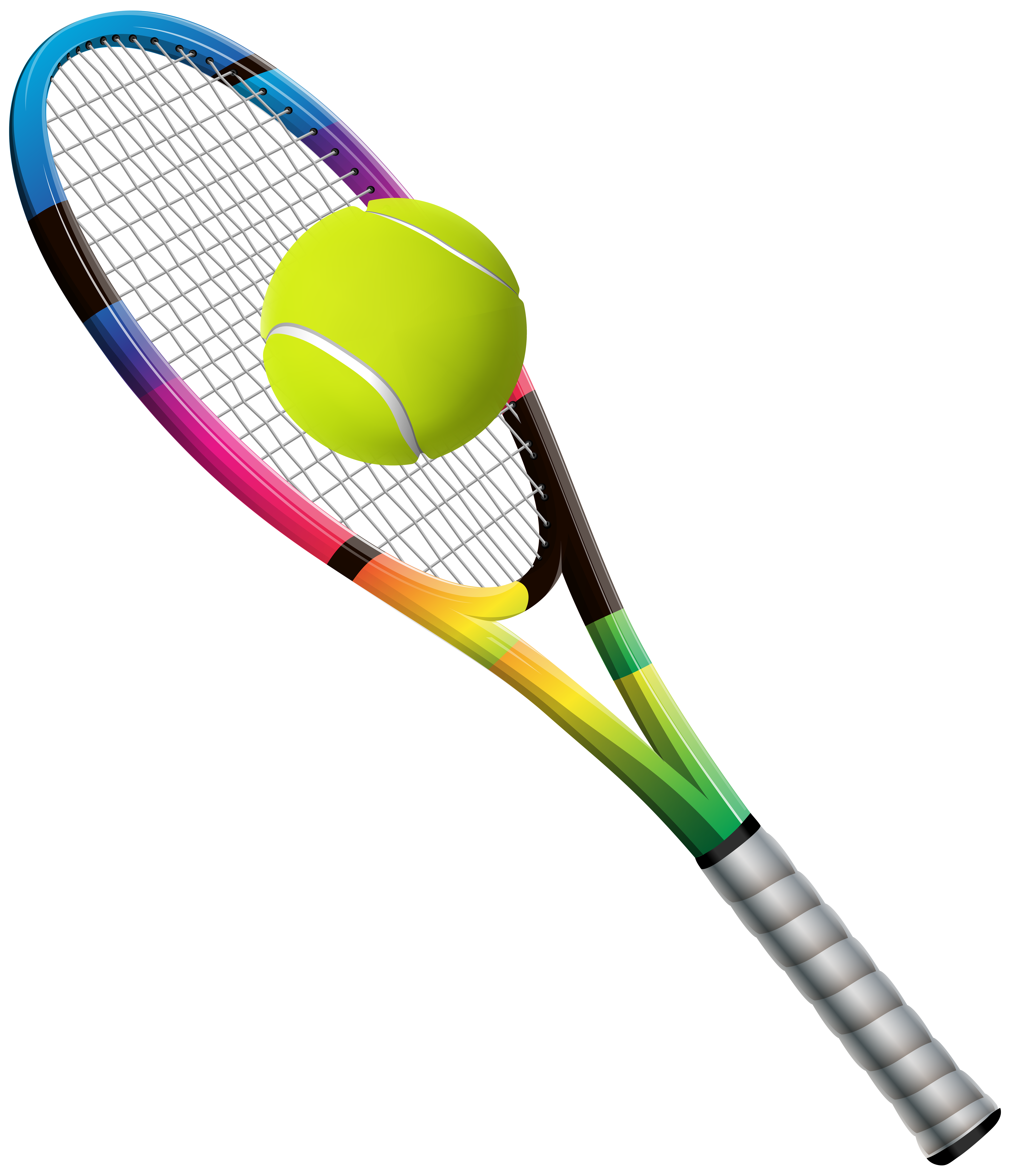Tennis Racket and Ball Transparent PNG Clip Art Image | Gallery ...