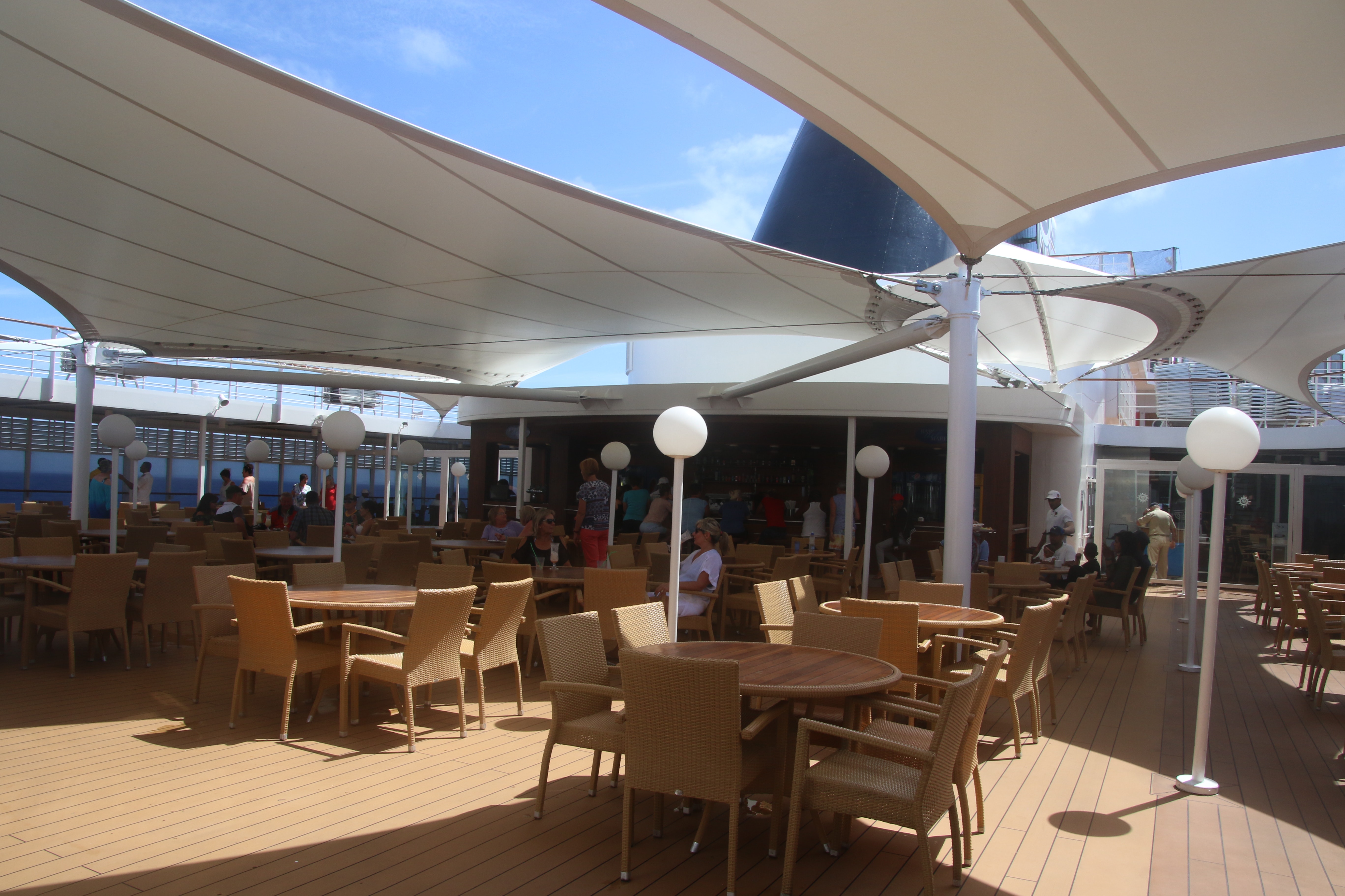 Terrace on the deck of the ship photo