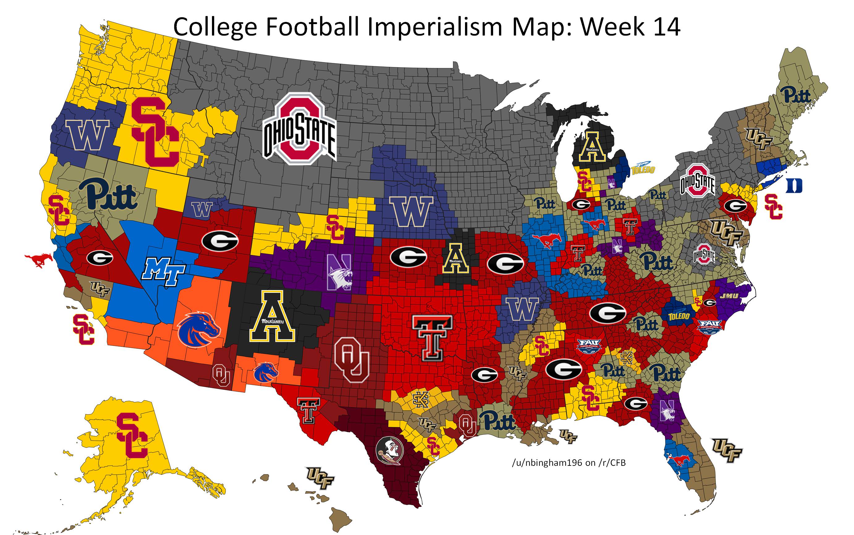 Texas Tech finishes with most territory of any Big 12 team in Reddit ...